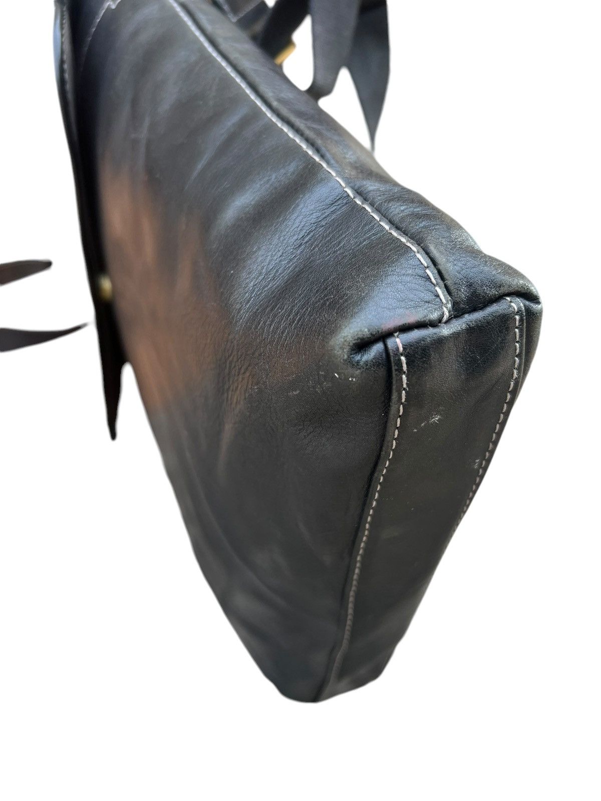 Leather Indeed Per Tutti Japan Black Patina Leather Bag Sling Size ONE SIZE - 14 Thumbnail