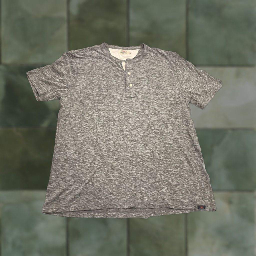 Faherty Faherty Brand Mens Shirt Gray L Short Sleeve Pullover Round Neck Button T-Shirt Size US L / EU 52-54 / 3 - 1 Thumbnail