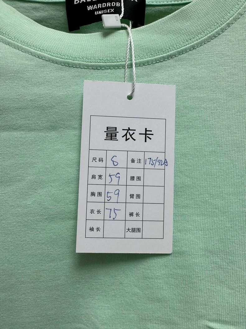 Balenciaga Balenciaga Mint Green Front and Back Embroidered Short Sle Size US S / EU 44-46 / 1 - 6 Thumbnail