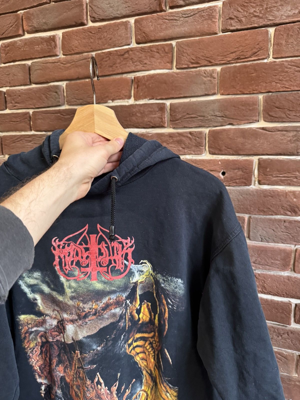 Band Tees Rare Vintage 00s Marduk Opus Nocturn Black Metal Band Hoodie Size US L / EU 52-54 / 3 - 9 Thumbnail