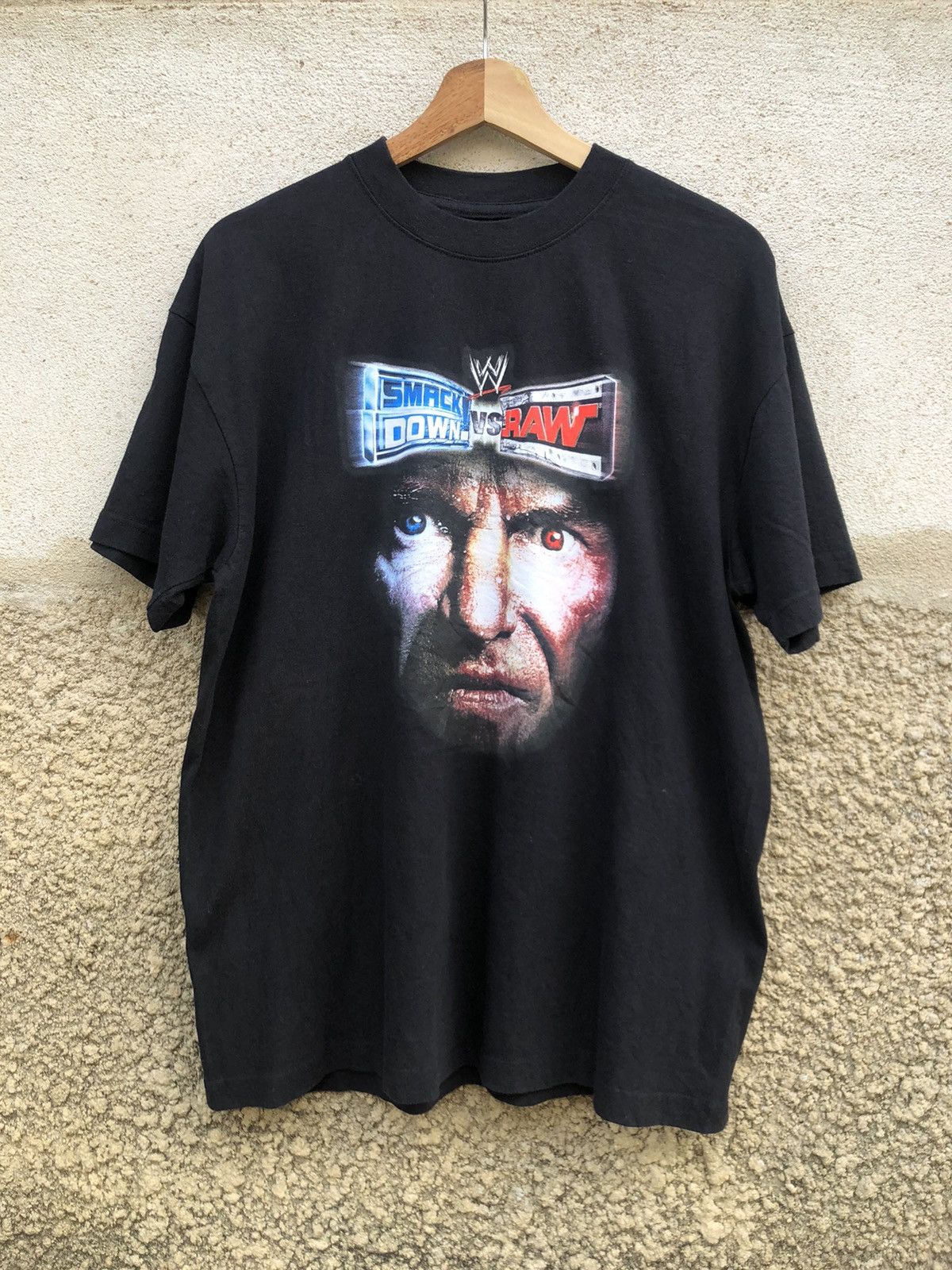 image of Vintage 2005 Smack Down Vs Raw "mc Mohon" Wrestlemania Tee in Black, Men's (Size Medium)