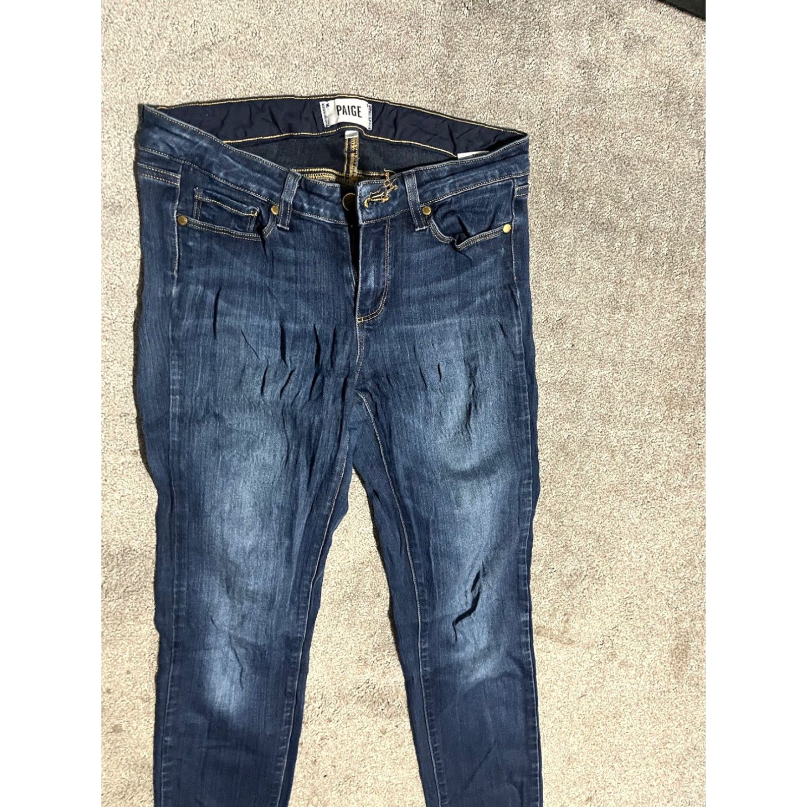 Paige Paige Skyline Skinny Jeans Women Size 28 in Dark Wash Size 28" / US 6 / IT 42 - 2 Thumbnail
