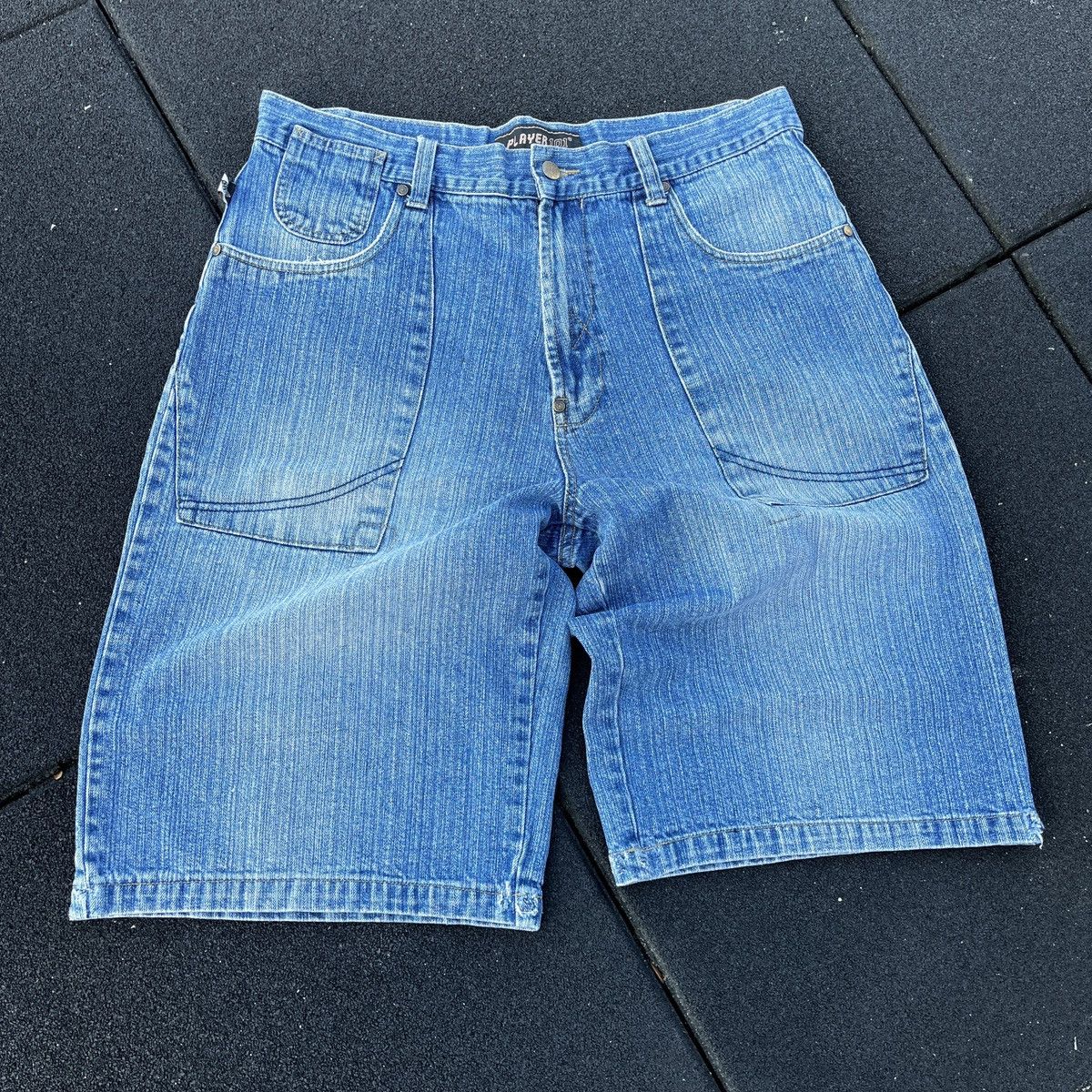 image of Vintage 90's Sun Faded Jorts (Unisex) in Blue, Men's (Size 34)