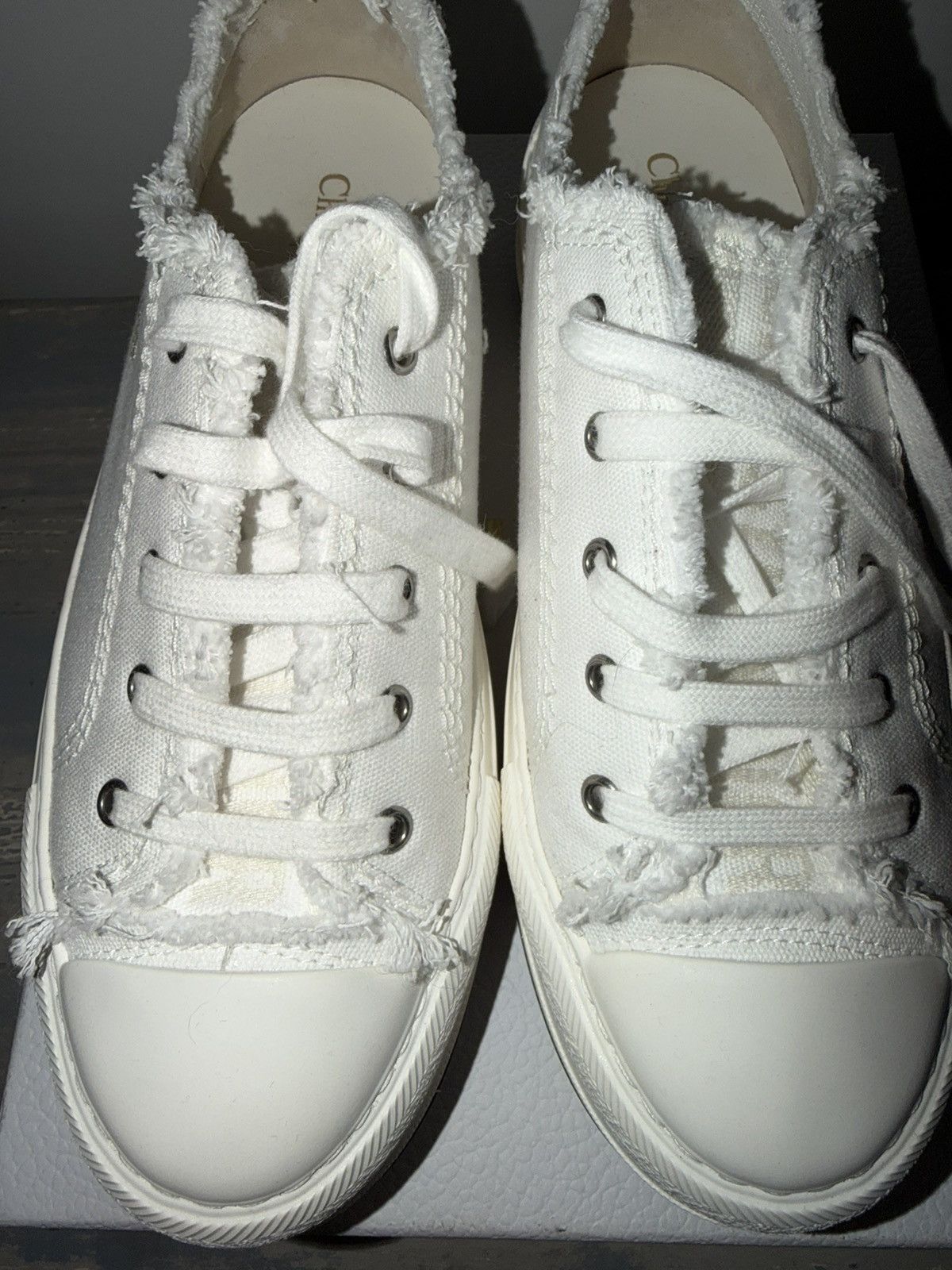 Dior WALK’N’DIOR PLATFORM SNEAKERS WHITE BLACK EMBROIDERED CANVAS Size US 10 / IT 40 - 4 Thumbnail