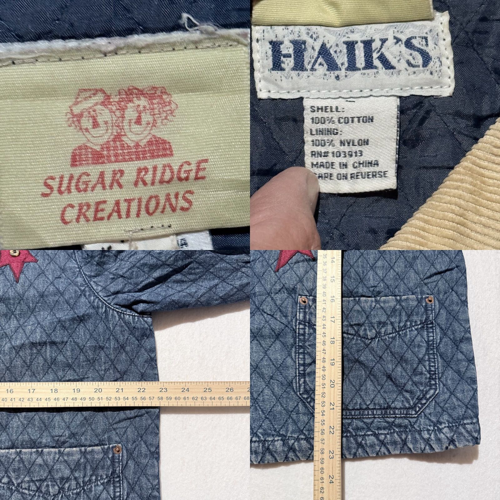 Denime VINTAGE Haik's Quilted Denim Patchwork Jacket Women's Blue Long Sleeve XL Jacket Blue Women Quilted Patchwork Denim USA Christmas Size XL / US 12-14 / IT 48-50 - 10 Thumbnail