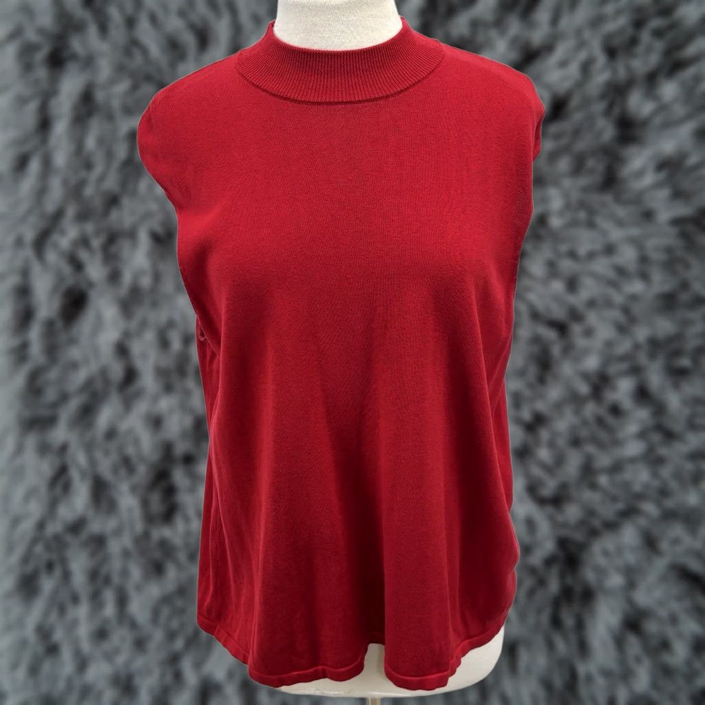 Coldwater Creek Coldwater Creek Cardigan Sweater Twin Set Women’s 2X Plus Red Silk Blend Knit Mock Neck Long Sleeve Solid Vintage: No 2 Pc Set Womens Size XXL / US 16-18 / IT 52-54 - 1 Thumbnail