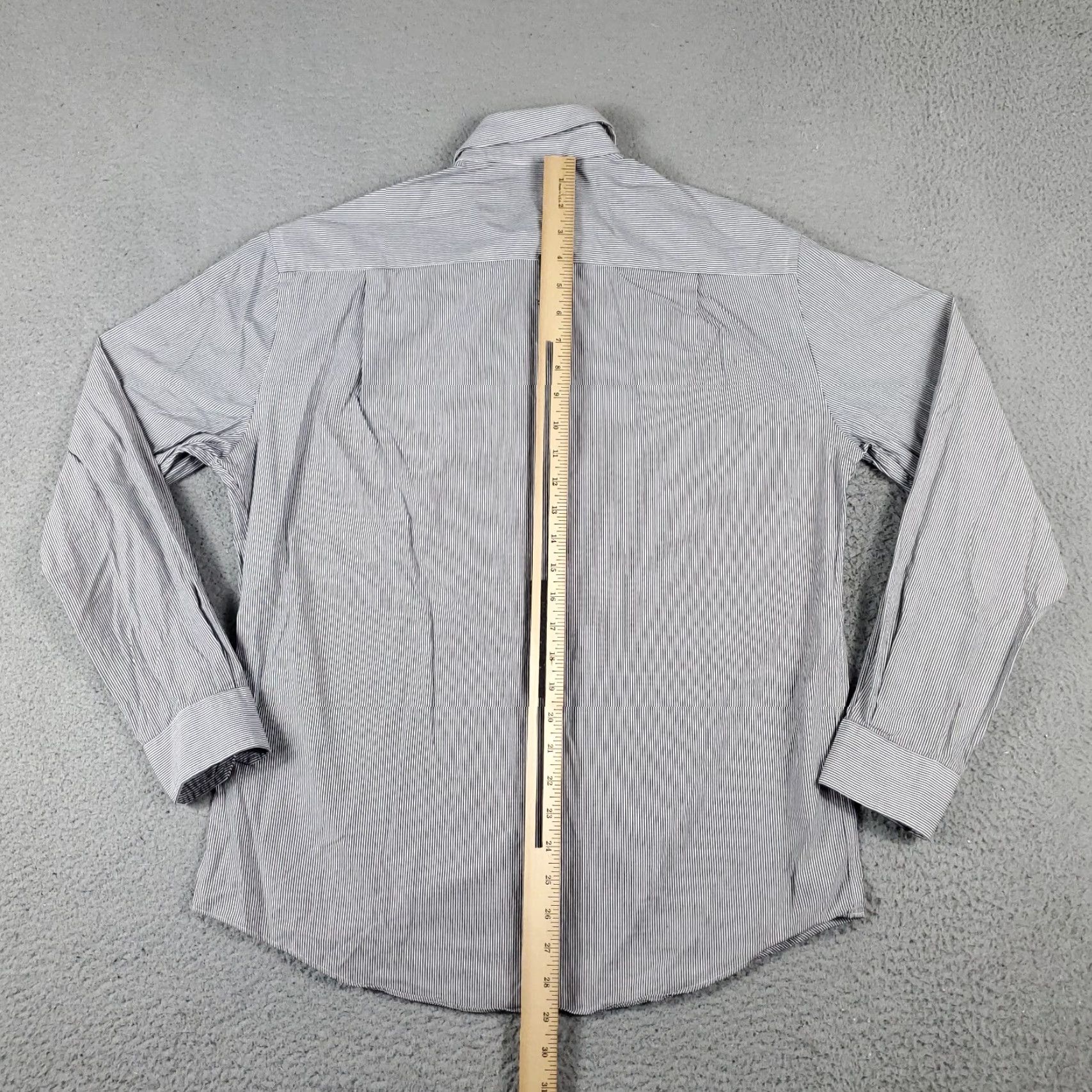 Nautica Nautica Gray Striped Dress Shirt Mens 15 Long Sleeve Button Up Classic Casual Size 40R - 4 Thumbnail