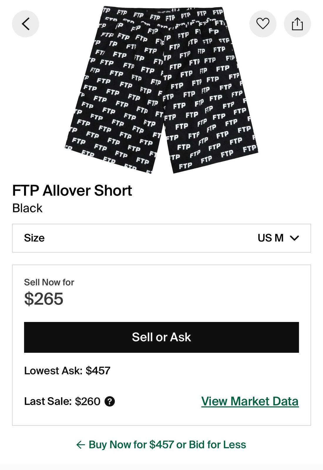 FTP All over shorts ショーツ Lサイズ