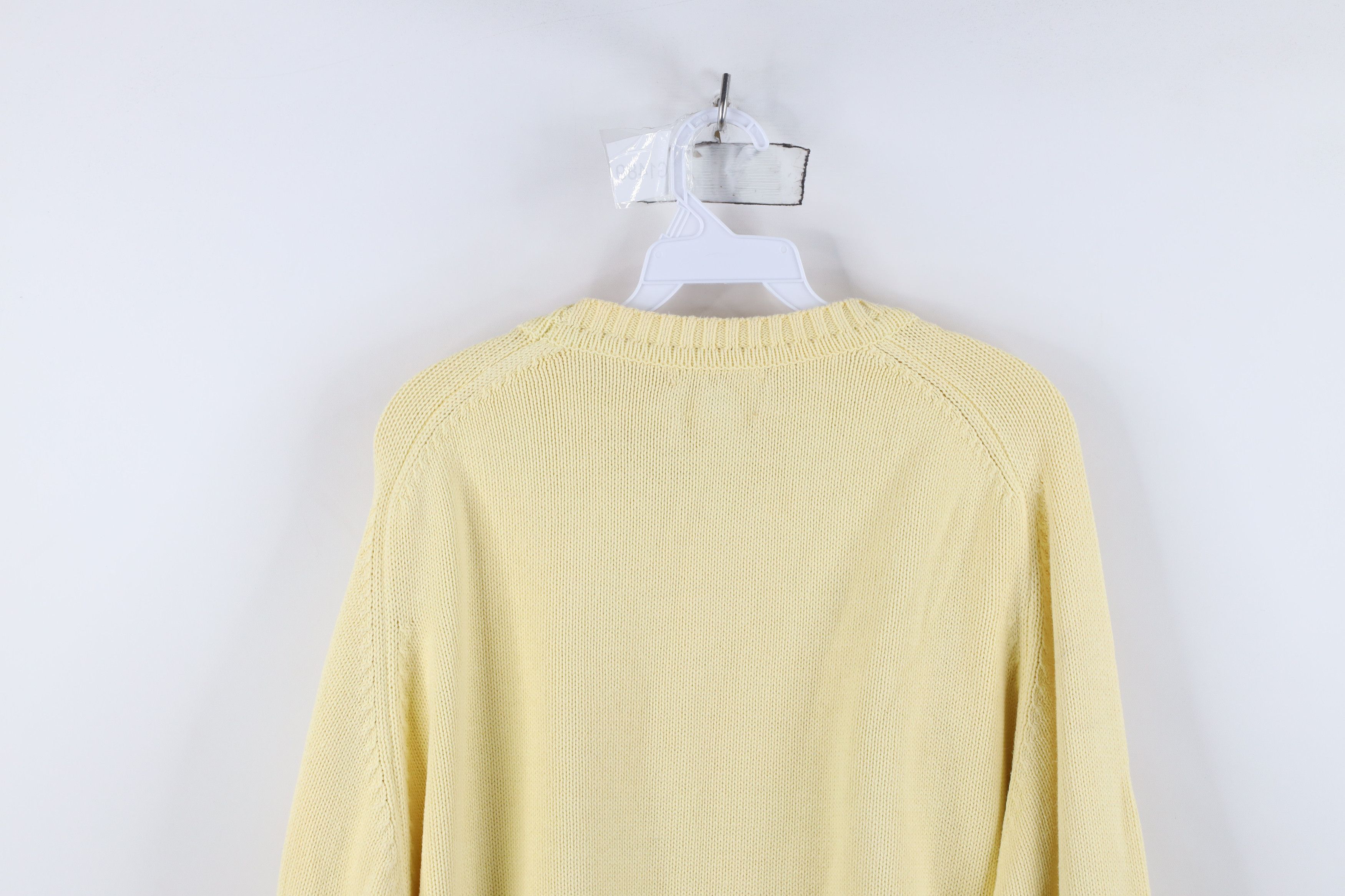 Lands' End Vintage 90s Lands End Knit Crewneck Sweater Yellow USA Size US L / EU 52-54 / 3 - 10 Thumbnail