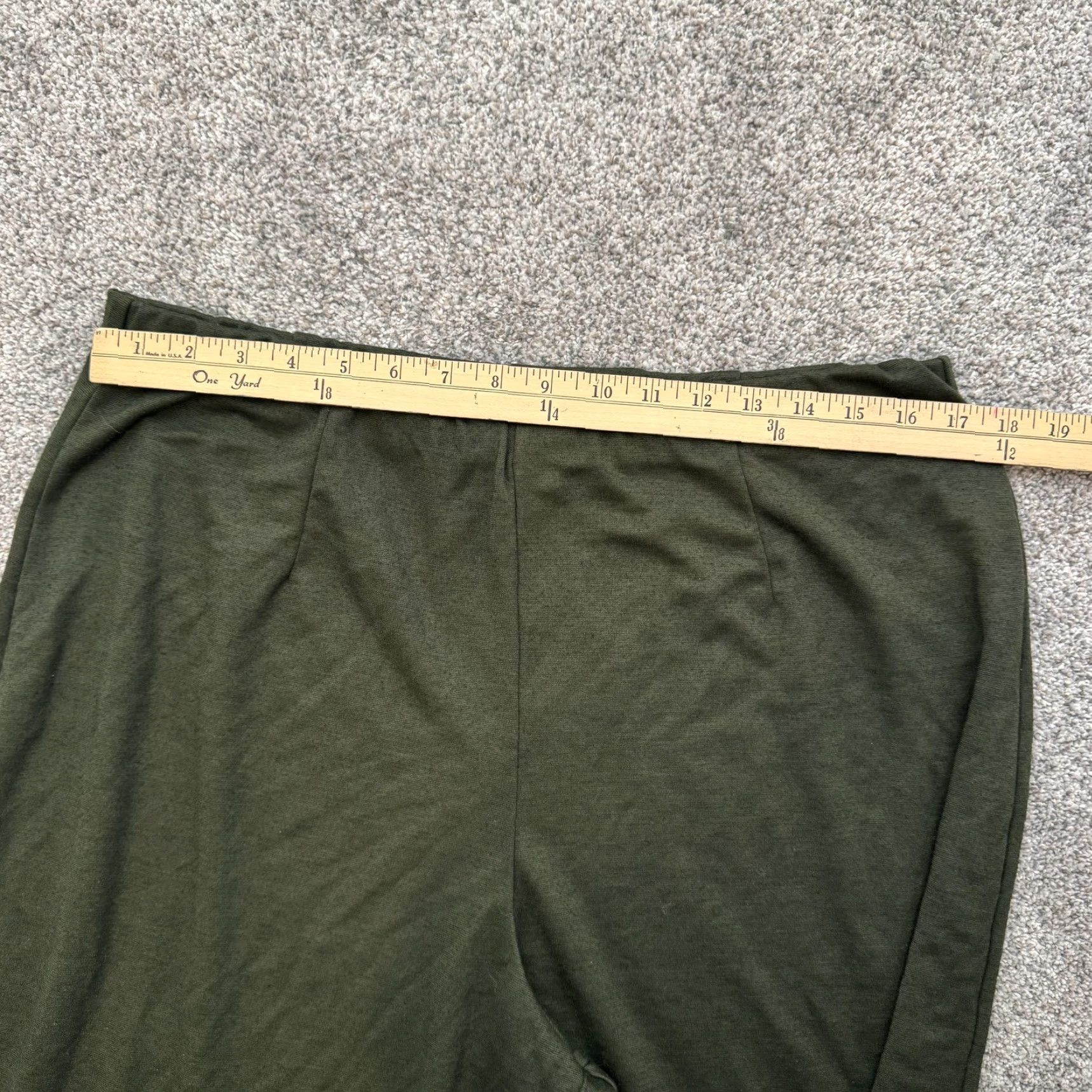 Vintage Susan Graver Pants Womens XL Green Stretch Pull On Straight Leg Lounge 34x29 USA Size 40" / US 18 - 4 Thumbnail