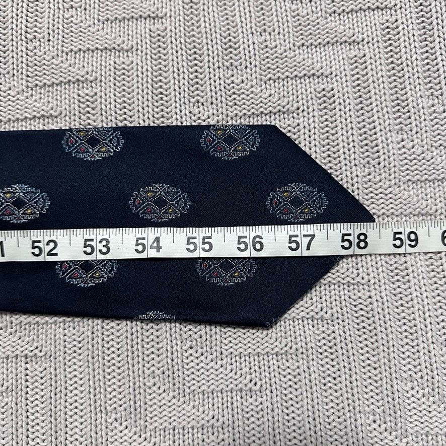 Vintage Vintage Ohrbach's black geometric crest silk tie Size ONE SIZE - 4 Thumbnail
