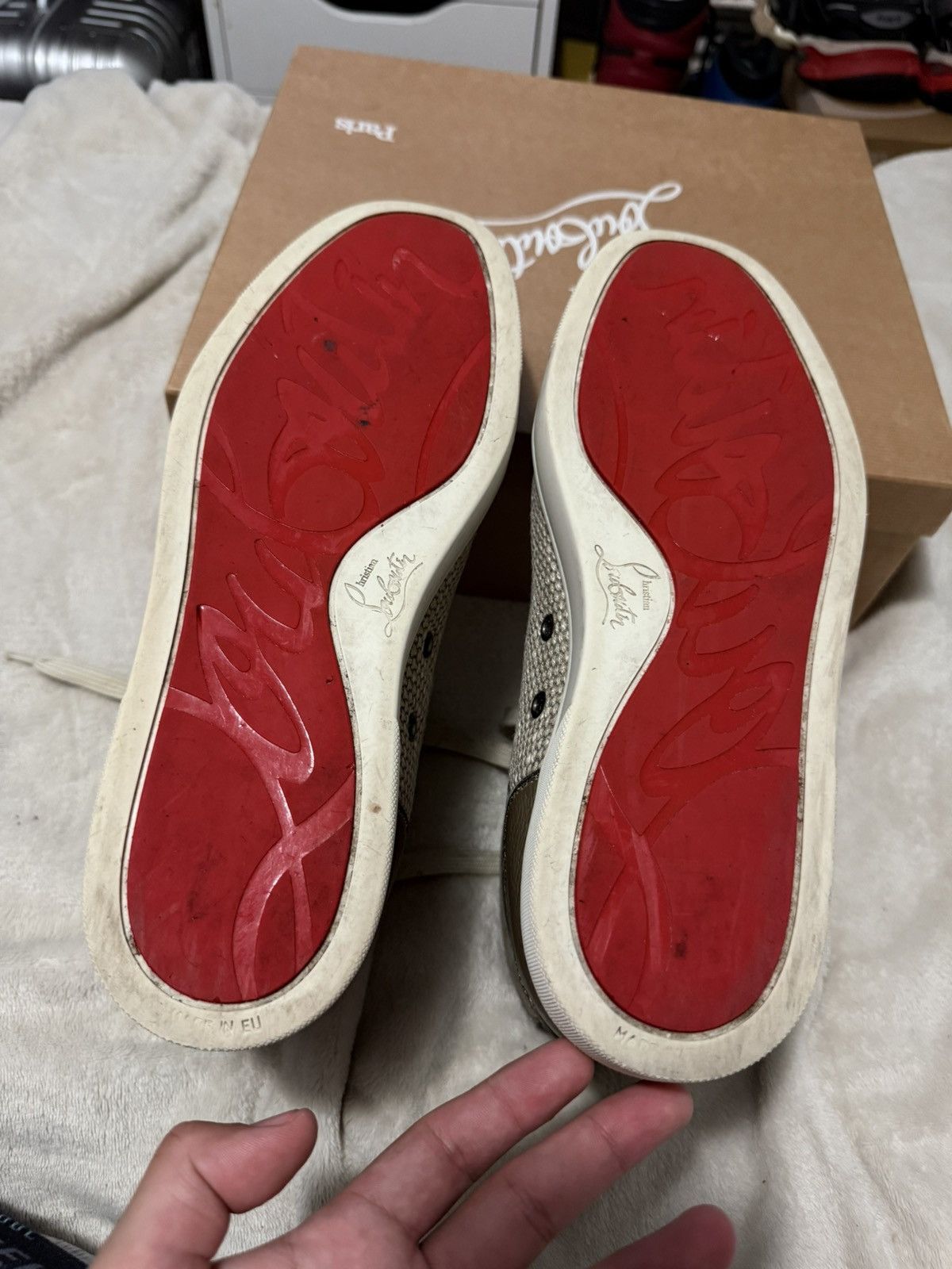 Christian Louboutin Christian Louboutin Poire Vert High Top Sneakers Size US 10 / EU 43 - 10 Thumbnail