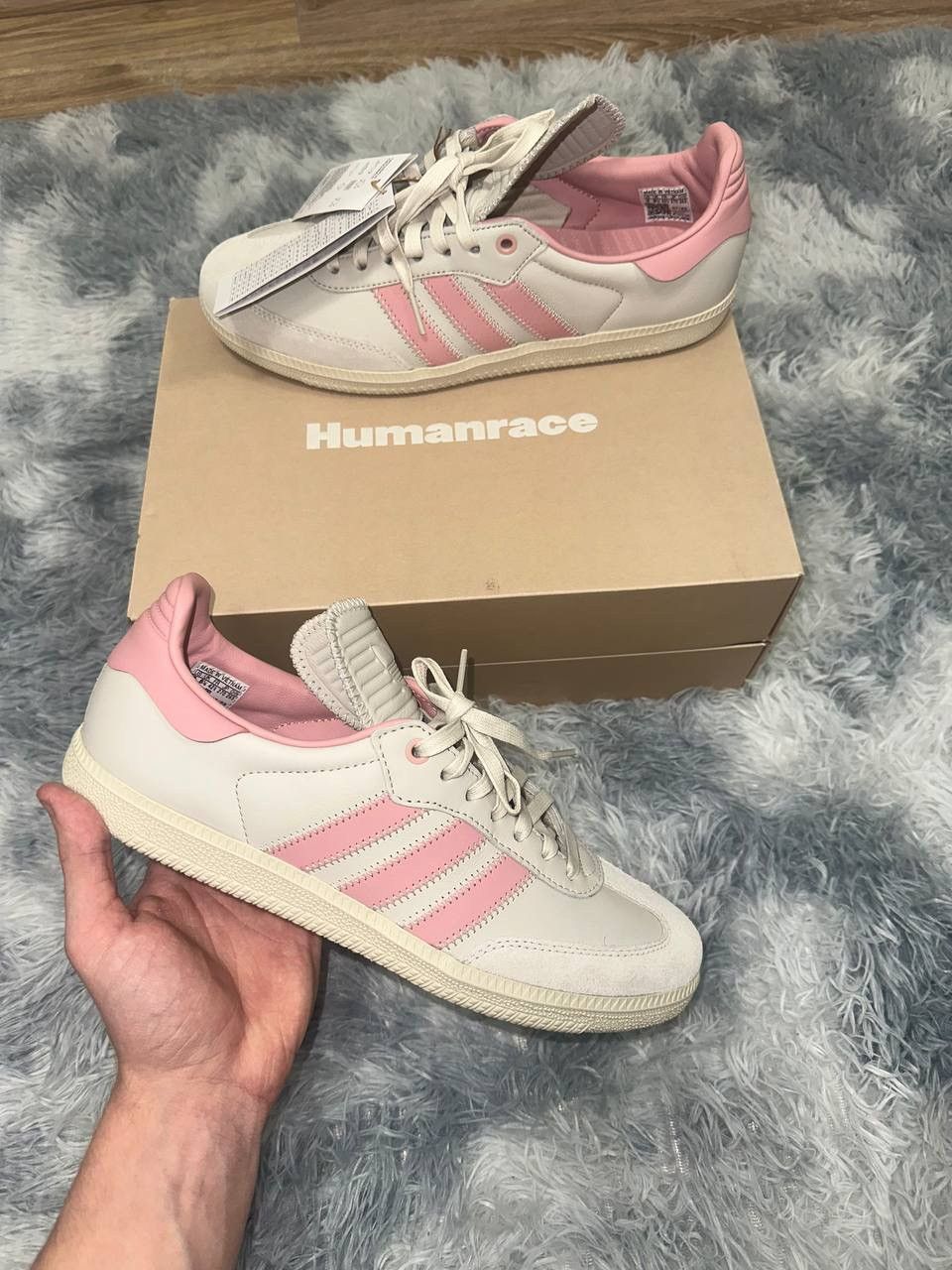 adidas gazelle silver green womens Adidas x Humanrace Samba Shoes – Extra Butter