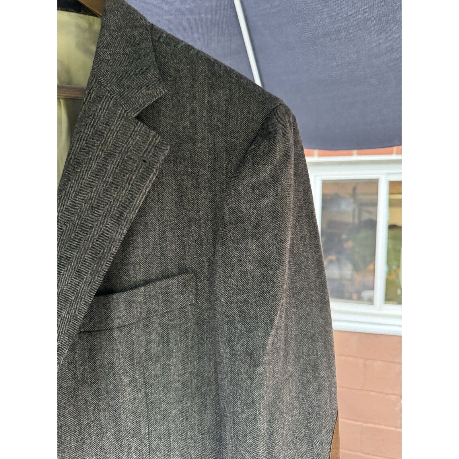 Brunello Cucinelli Brunello Cucinelli Gray Herringbone Tweed Sportjacket 54/44 Size 44R - 6 Thumbnail