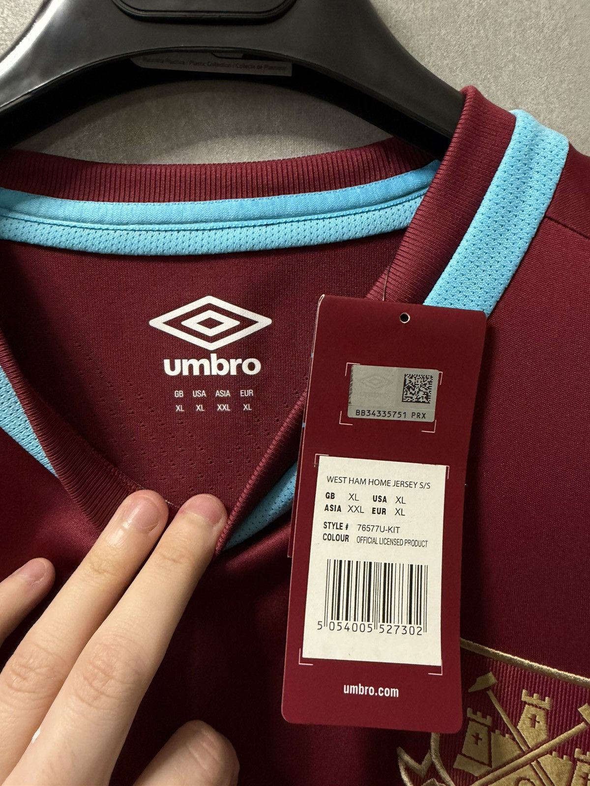 Umbro WEST HAM UNITED 2015 2016 HOME SHIRT SOCCER JERSEY UMBRO Size US XL / EU 56 / 4 - 22 Thumbnail