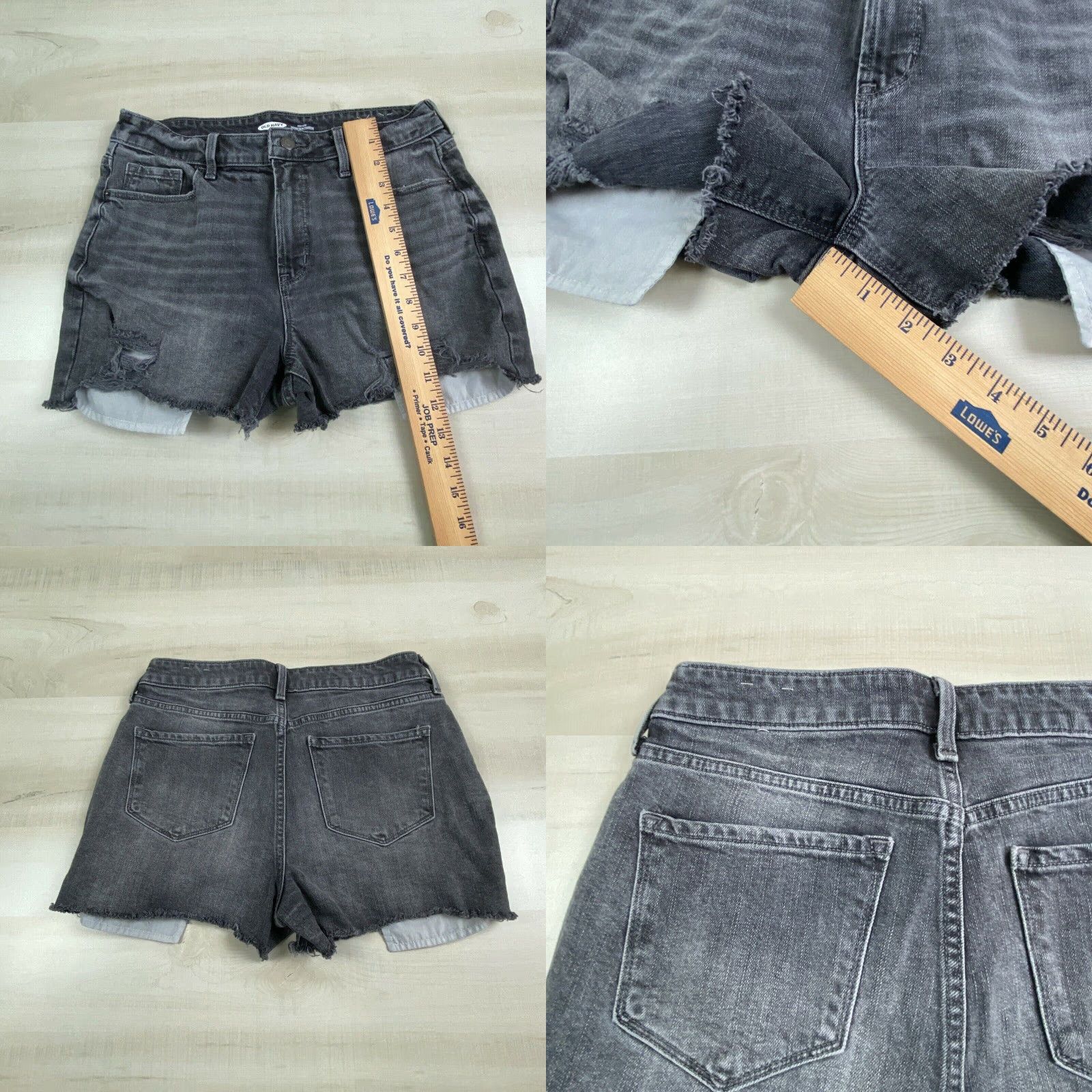 Old Navy Old Navy Womens Denim Shorts 8 Faded Black High Rise Distressed Cut Offs NWOT Size 28" / US 6 / IT 42 - 8 Thumbnail