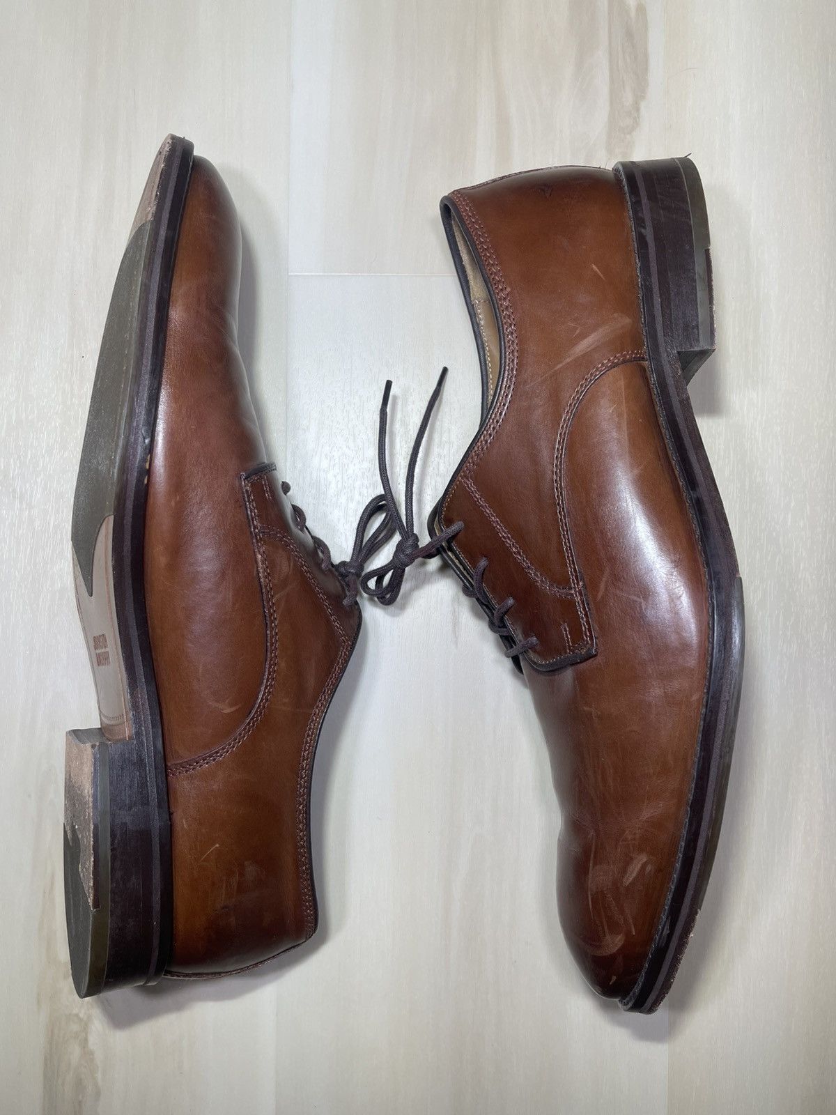Johnston & Murphy Johnston & Murphy Meade Plain Toe Men Dress Shoe Sz 13M Tan Size US 13 / EU 46 - 4 Thumbnail