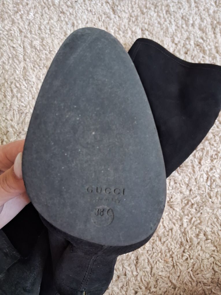 Gucci Gucci Black Leather Suede Heels Boots Size US 8 / IT 38 - 3 Thumbnail