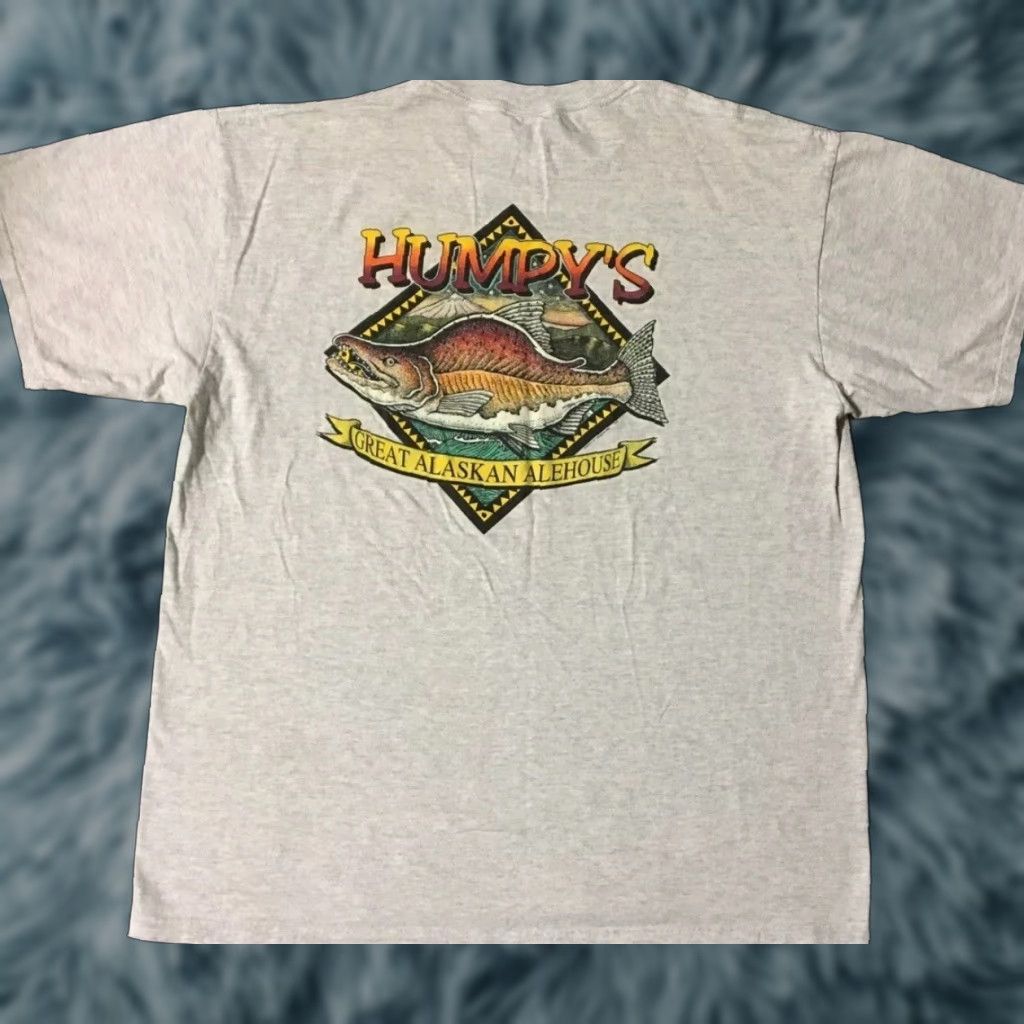 Vintage VINTAGE 90s Humpys Great Alaskan Alehouse T-Shirt XL Gray Beer Bar Funny Grunge Biker Joke United States Fish Mens Shirts Size US XL / EU 56 / 4 - 1 Thumbnail