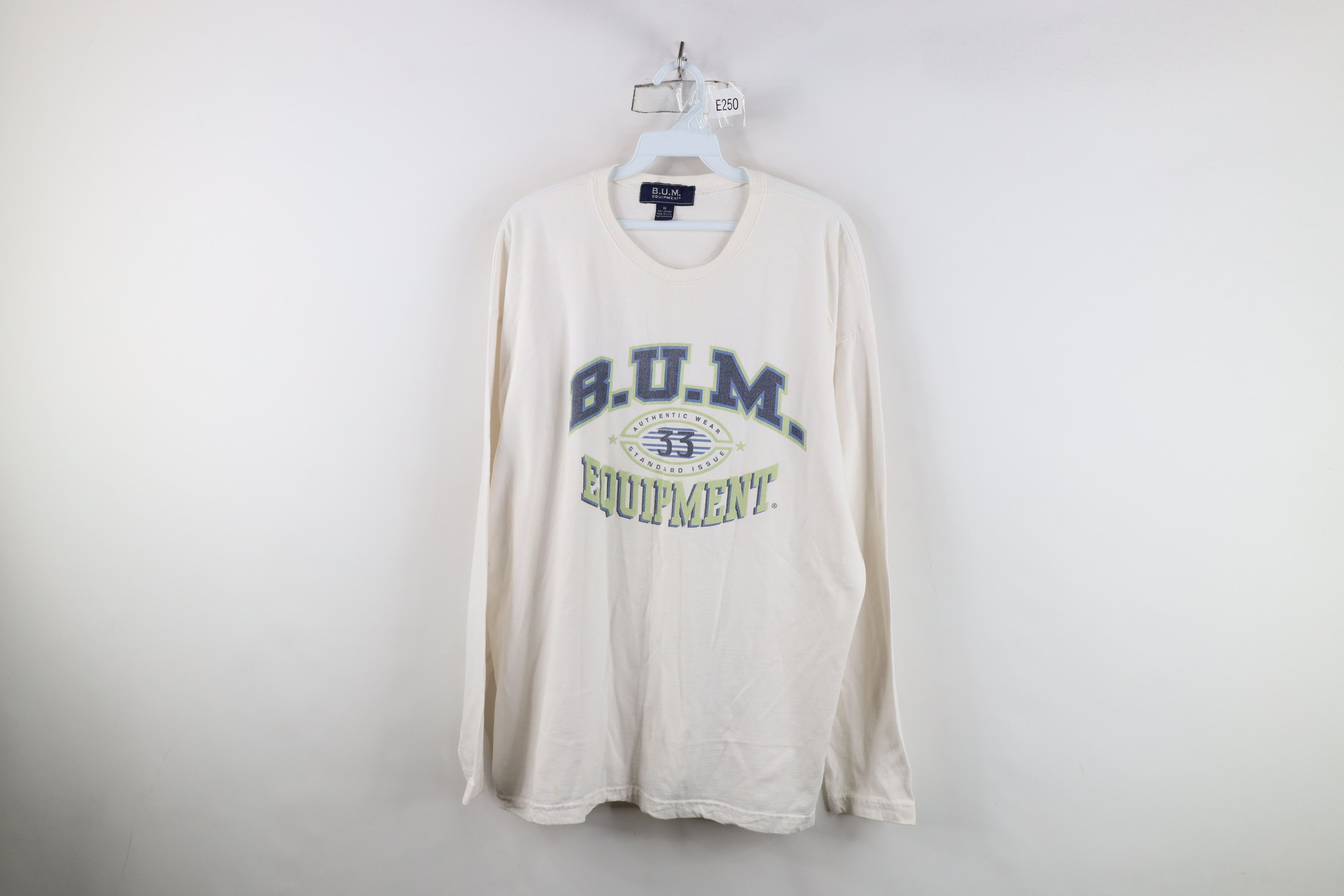 Vintage Vintage 90s Bum Equipment Logo Long Sleeve T-Shirt White USA Size US XL / EU 56 / 4 - 1 Thumbnail