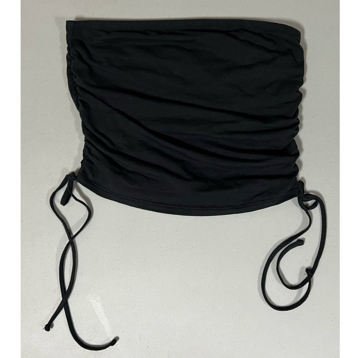 Vintage Black Ruched Strapless Sleeveless Tube Top Shirt Size M 🖤 Size M / US 6-8 / IT 42-44 - 1 Thumbnail