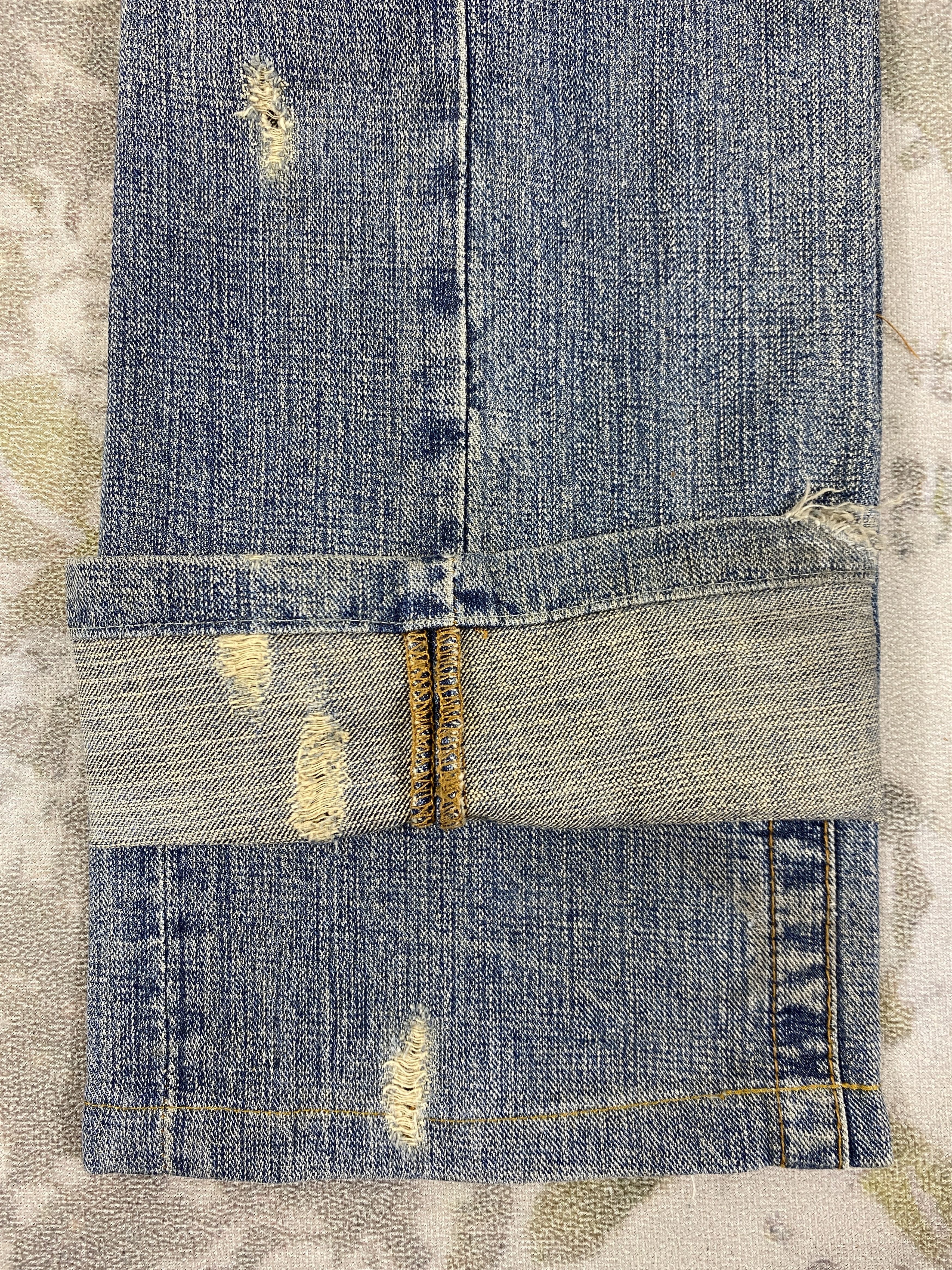 Hysteric Glamour Distressed Blue Vintage Replay Flare Jeans 32x29.5- JN3582 Size US 32 / EU 48 - 11 Thumbnail
