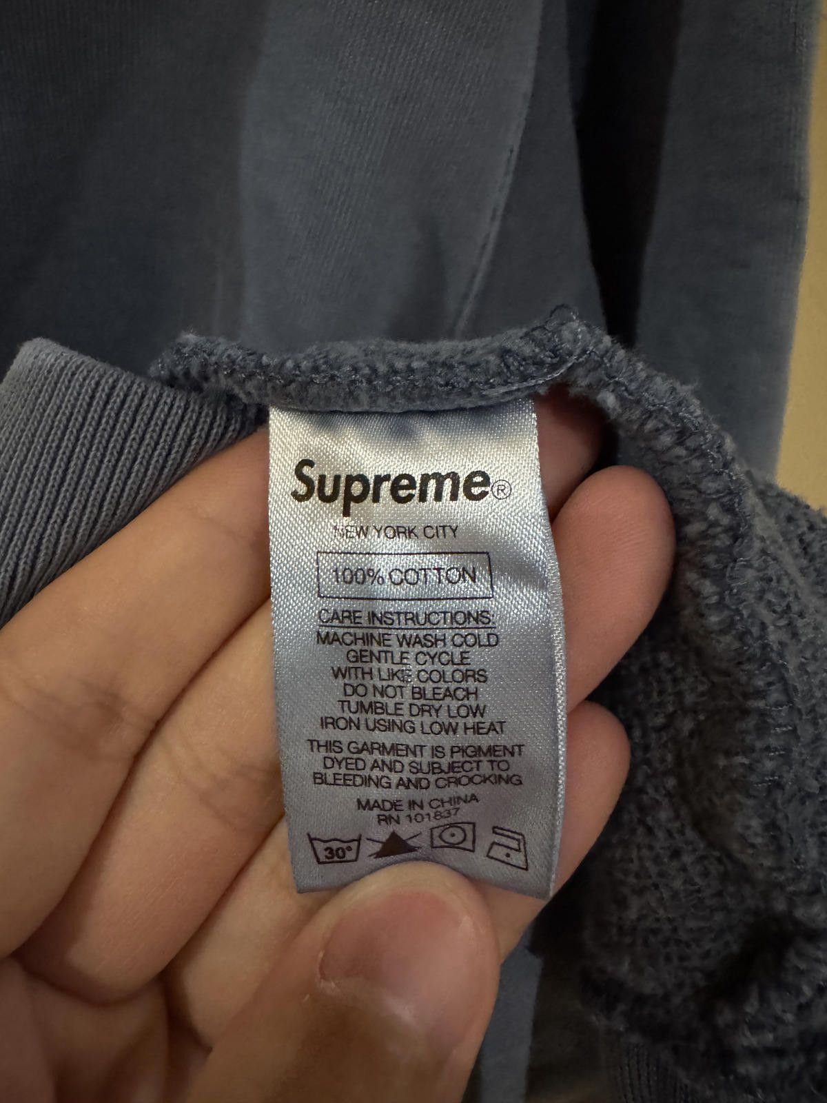 Supreme Supreme Overdyed Blue Hoodie - Size L Size US L / EU 52-54 / 3 - 3 Thumbnail