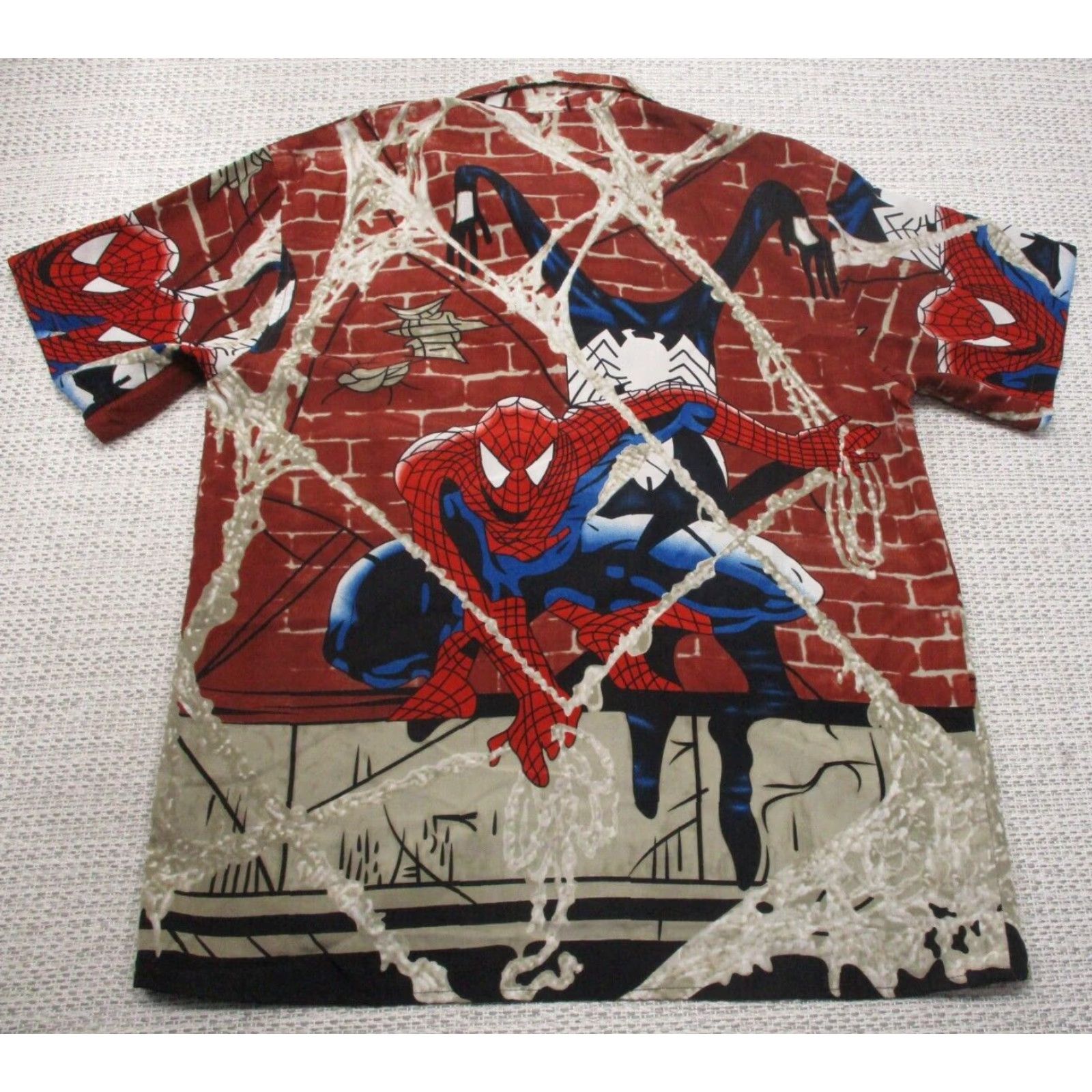 Vintage VINTAGE Spider Man Shirt Mens M Short Sleeve Button-Up Top All Over Pattern Comics AOP 90s Y2K Model Spider Man Theme Mens Size US M / EU 48-50 / 2 - 6 Thumbnail