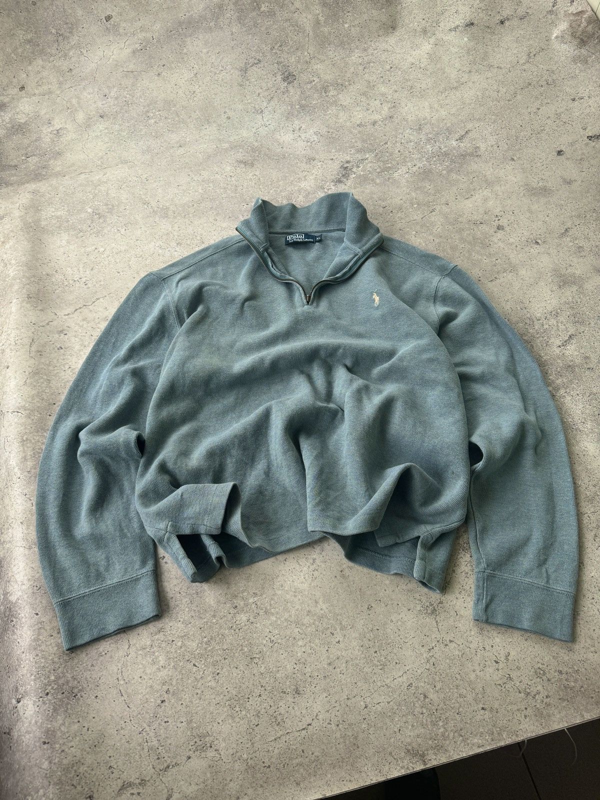 Polo Ralph Lauren × Ralph Lauren × Vintage Vintage 1/3 Zip Polo Ralph Lauren Old Money Blue XL Sweater Size US XL / EU 56 / 4 - 1 Thumbnail