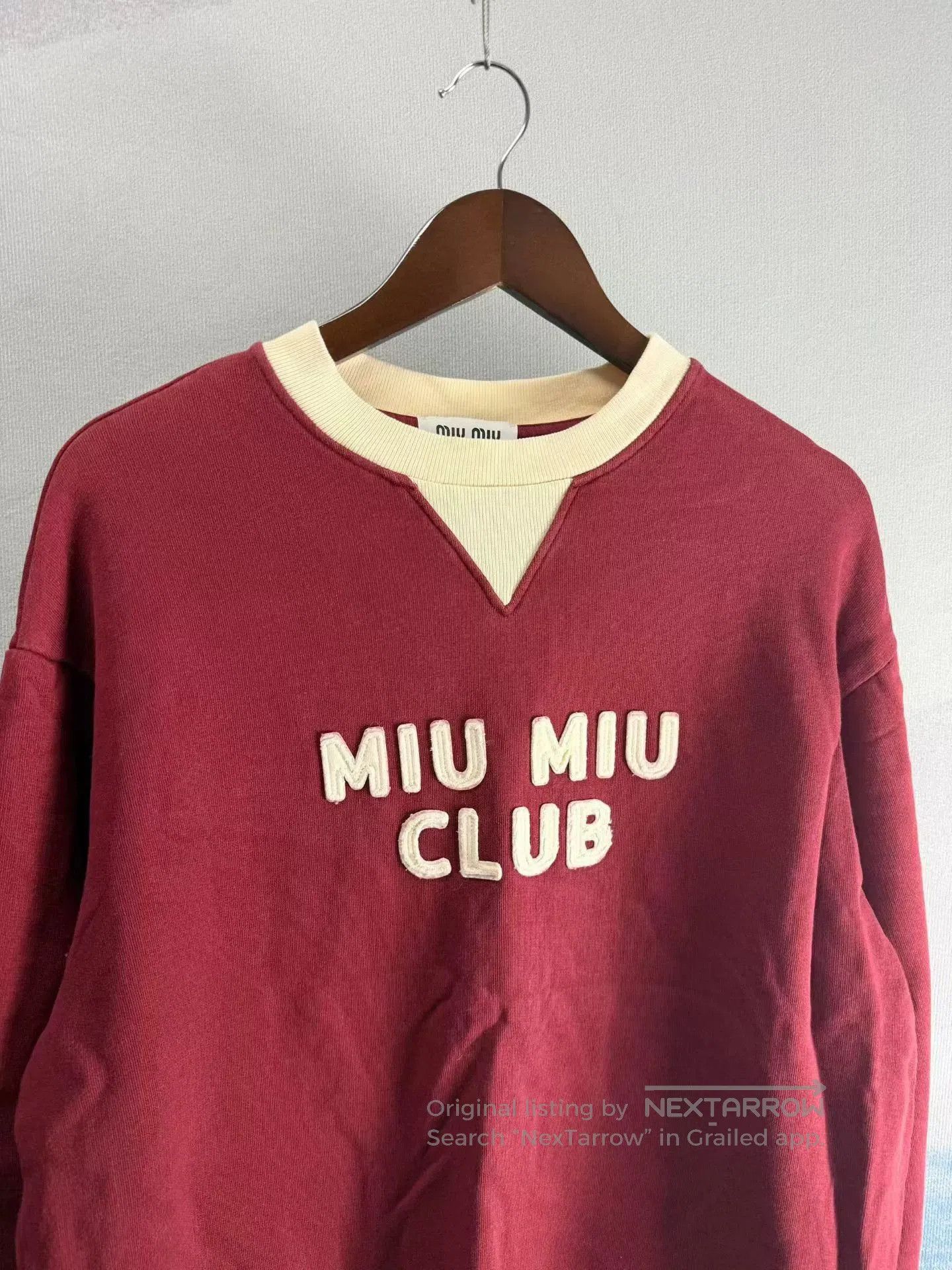 Miu Miu Miu Miu Red Letter Embroidery Sweatshirt SS23. Size S / US 4 / IT 40 - 2 Thumbnail