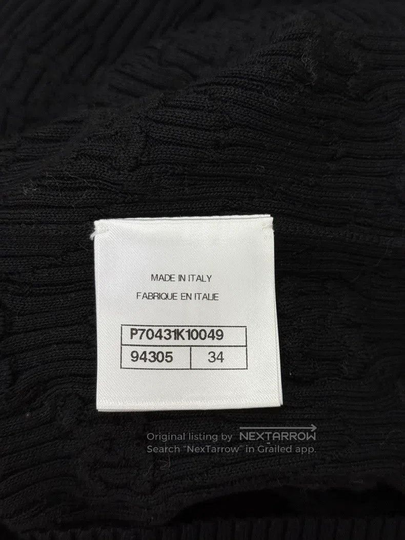 Chanel Chanel Black dark pattern full logo knitted short sleeves Size XXS / US 00 / IT 34 - 4 Thumbnail