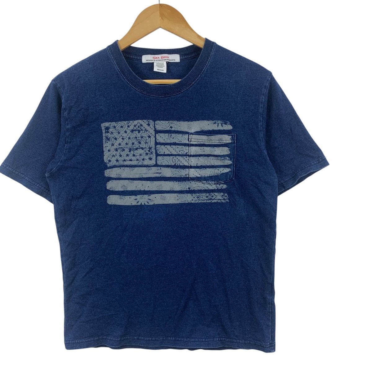 Other SEA BEES Paisley Flag Graphic Pop Art Blue Tee Shirt Top Size M / US 6-8 / IT 42-44 - 4 Thumbnail