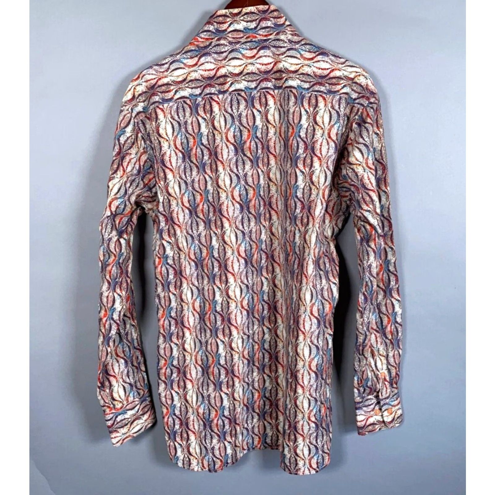 Steven Alan Steven Land Multicolor Geometric Pattern Long Sleeve Button-Up Shirt Adult Large Tall Mens Size US L / EU 52-54 / 3 - 2 Thumbnail