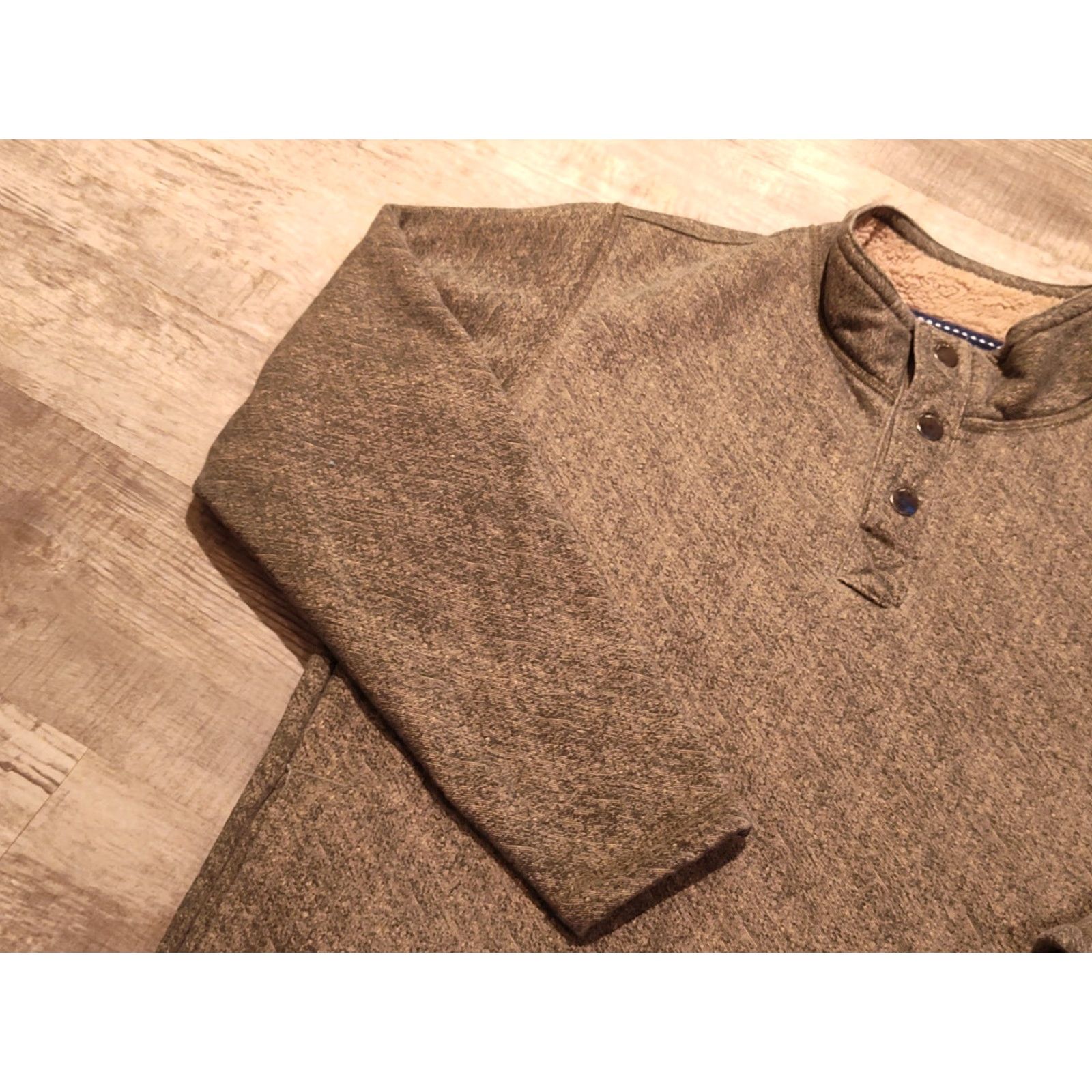 Vintage Men's Navy Yard Workwear Size Small Quarter Button Pullover Soft Plush Lined EUC Size US S / EU 44-46 / 1 - 5 Thumbnail