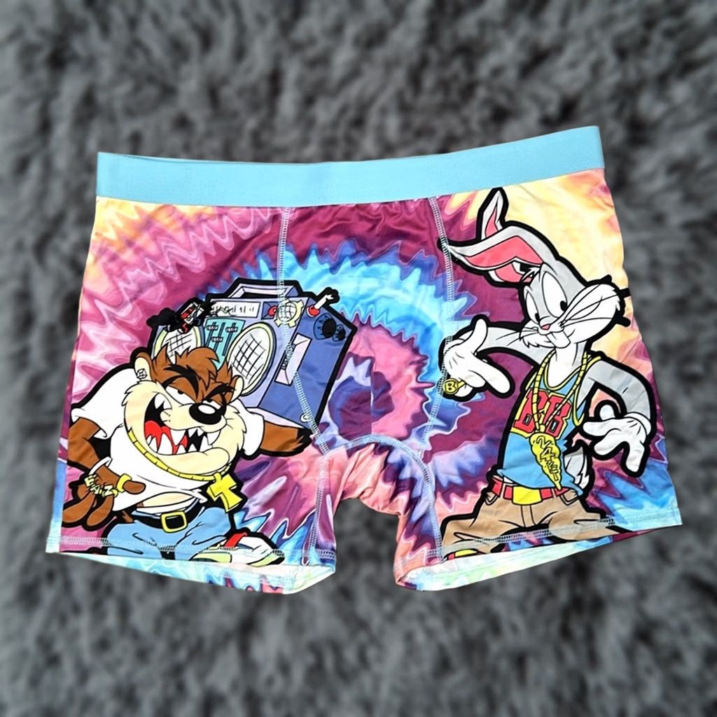 Vintage VINTAGE? Looney Tunes Boxer Brief and Sock Combo Set XL Boxers Briefs Men Underwear Warner Bros Blue Regular Style Boxer Briefs Dependent? Size 46R - 1 Thumbnail