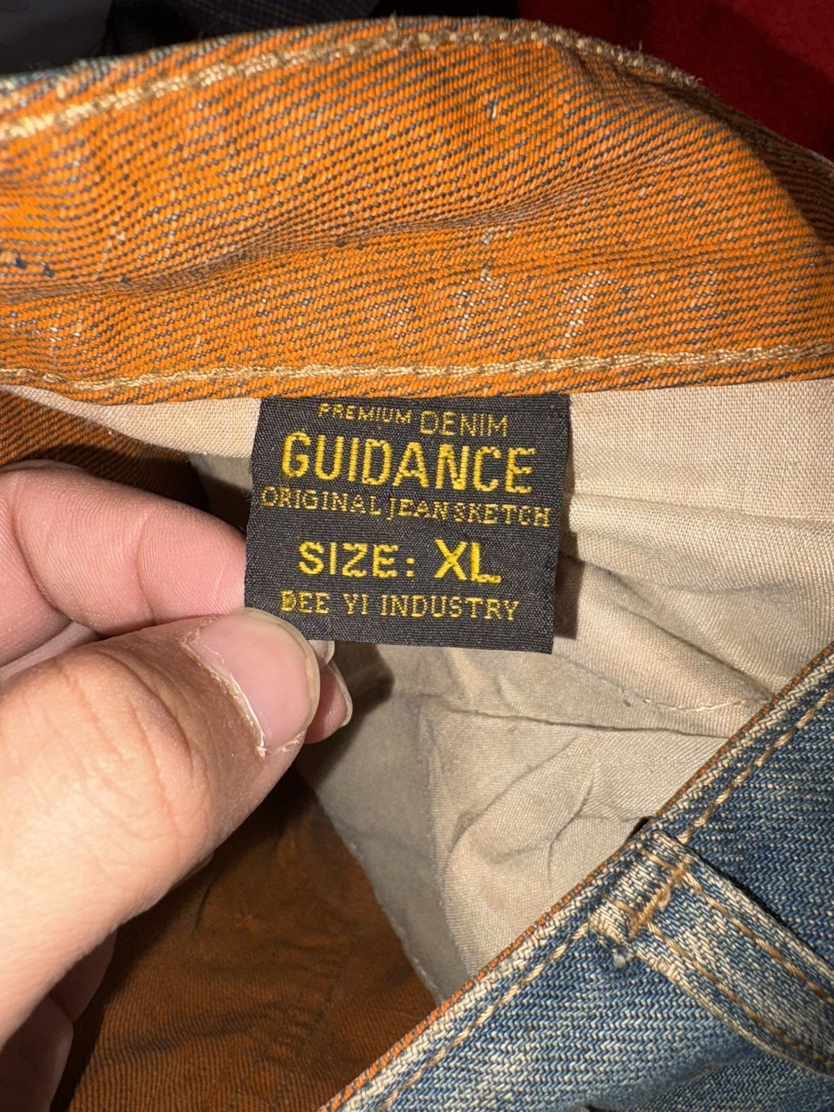 Japanese Brand Vintage Guidance Jeans Dirty Wash Y2K Streetwear Orange In Size US 32 / EU 48 - 9 Thumbnail