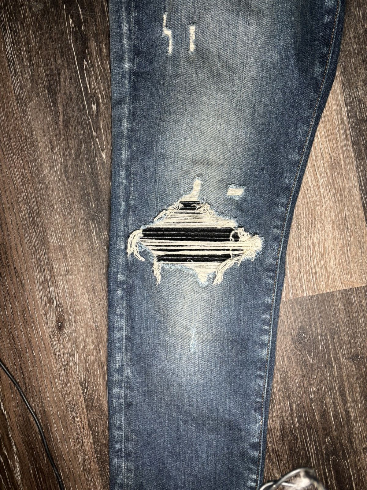 Amiri Mike Amiri Blue With Black Size US 31 - 15 Thumbnail