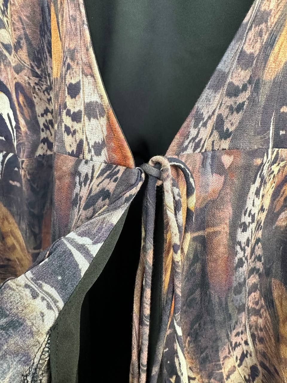 Allsaints AllSaints Darley Fusion Feather Print Ruffle Mini Dress Boho Size M / US 6-8 / IT 42-44 - 9 Thumbnail