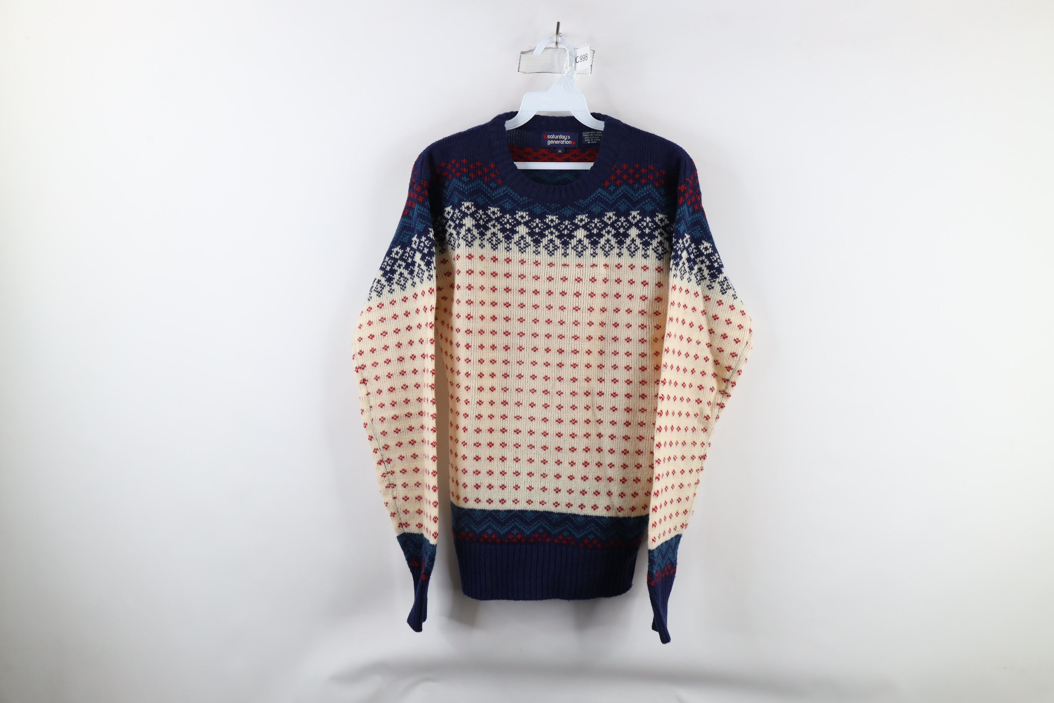 Vintage Vintage 70s Streetwear Fair Isle Crewneck Sweater Acrylic Size M / US 6-8 / IT 42-44 - 1 Thumbnail