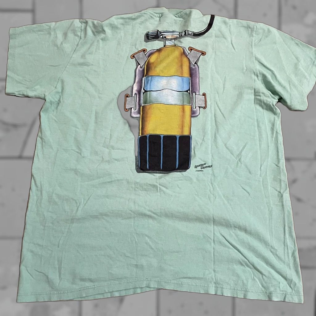 Vintage VINTAGE Stedman Tee Mens XL Blue USA Stitch Graphic Ocean Dive Size US XL / EU 56 / 4 - 1 Thumbnail