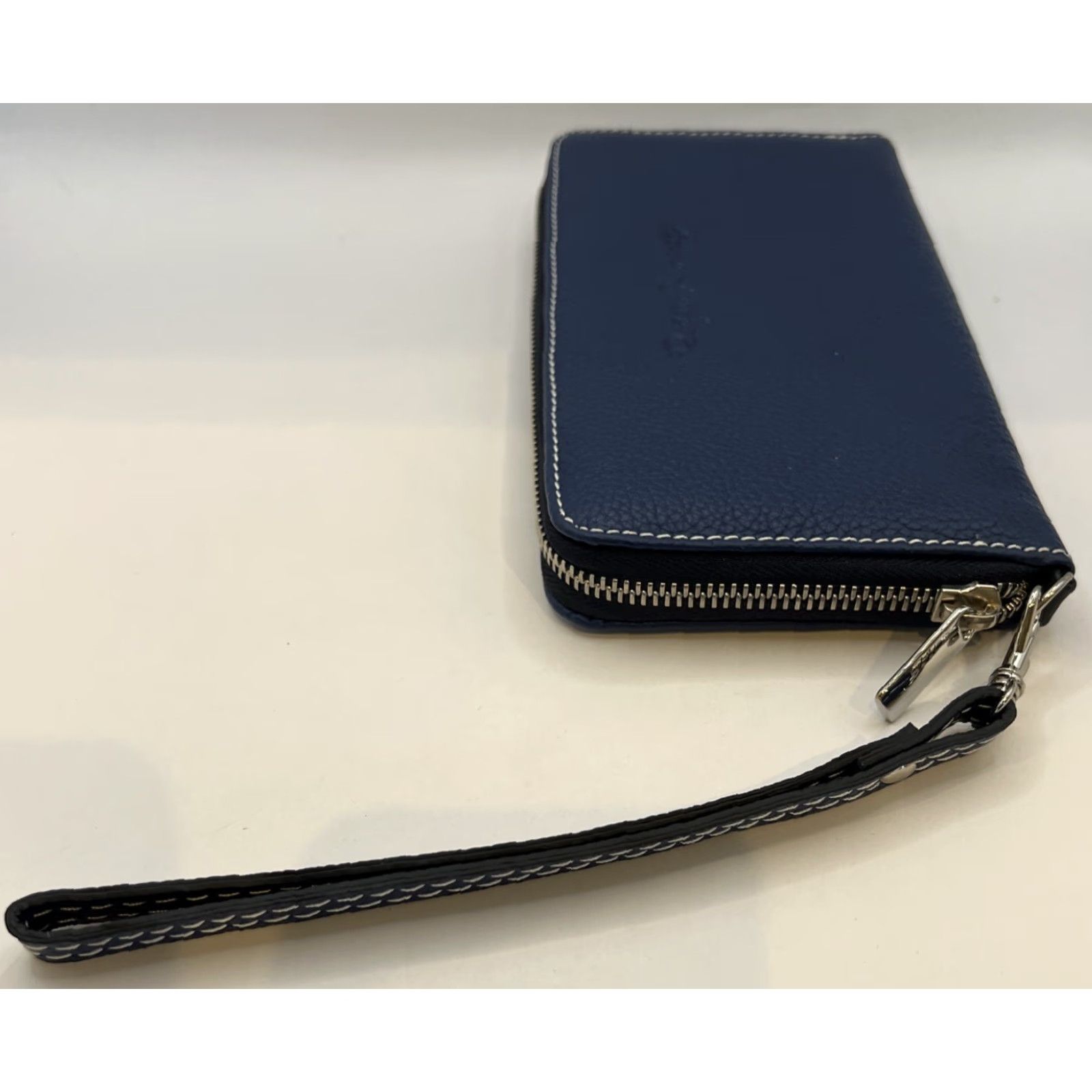 Vintage Roger Ximenez Leather Wristlet Clutch Wallet Women One Size Airforce Blue Pebble Italian Stitch Size ONE SIZE - 6 Thumbnail