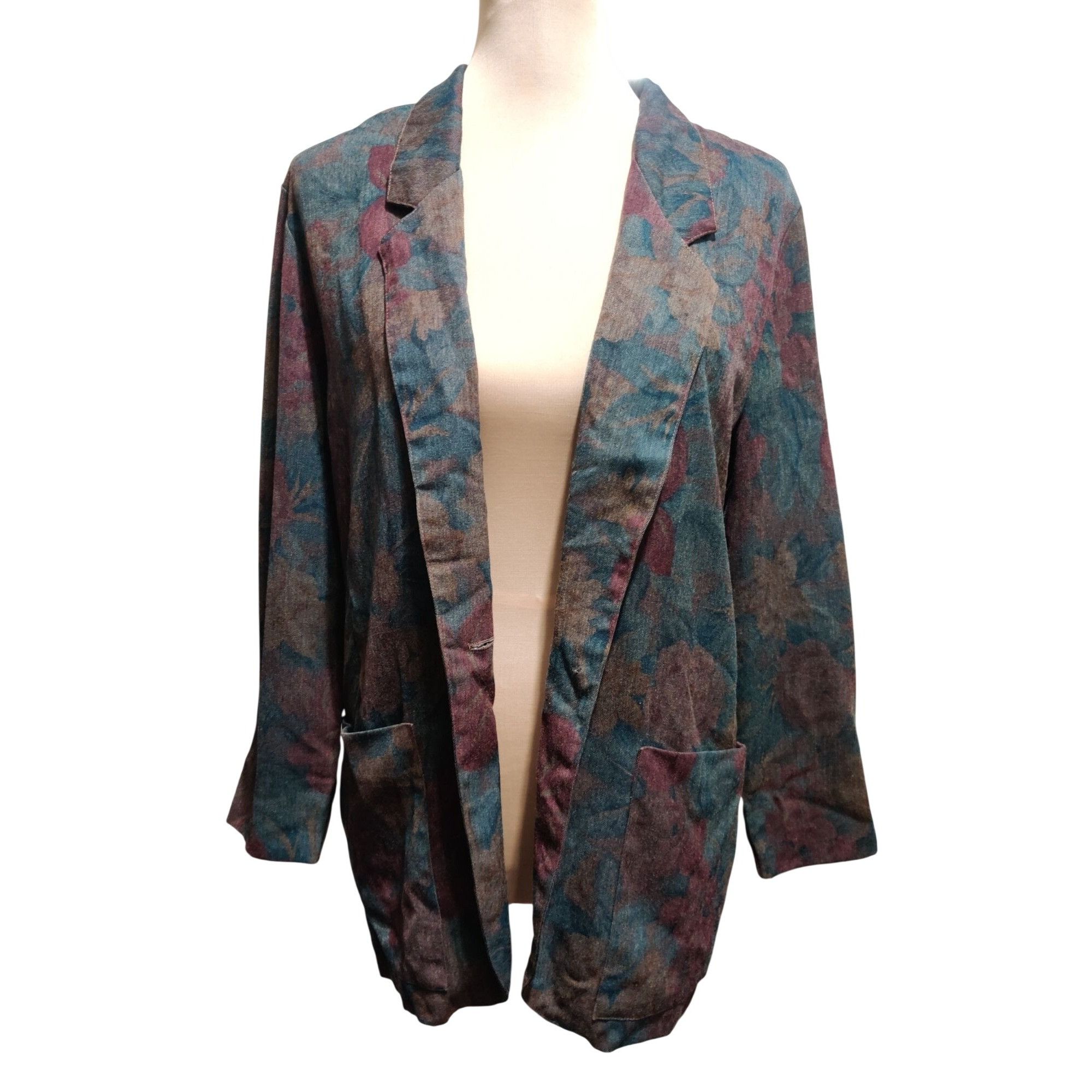 Vintage Tofy Size 8 Vintage Floral Oversized Blazer Jacket Grunge Co Size M / US 6-8 / IT 42-44 - 4 Thumbnail