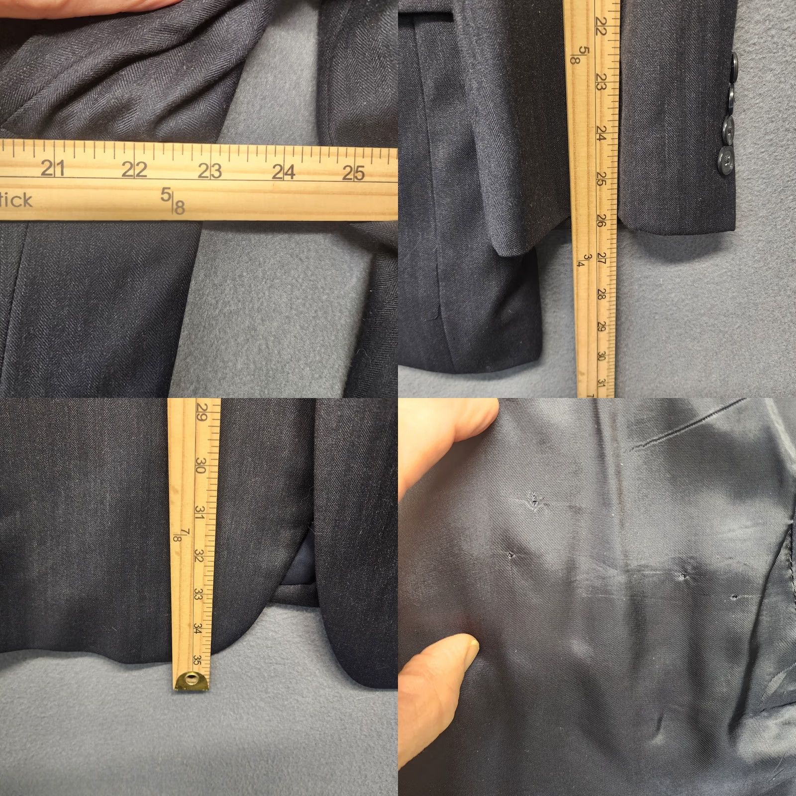 Jos. A. Bank Jos A. Bank Mens Suit Navy Blue 100% Wool Jacket 44L Pants 38x30 Pleated Cuffed Wool Suit Set Mens Formal Business 2 Piece 44L 38x30 Navy Blues Size 44R - 8 Thumbnail