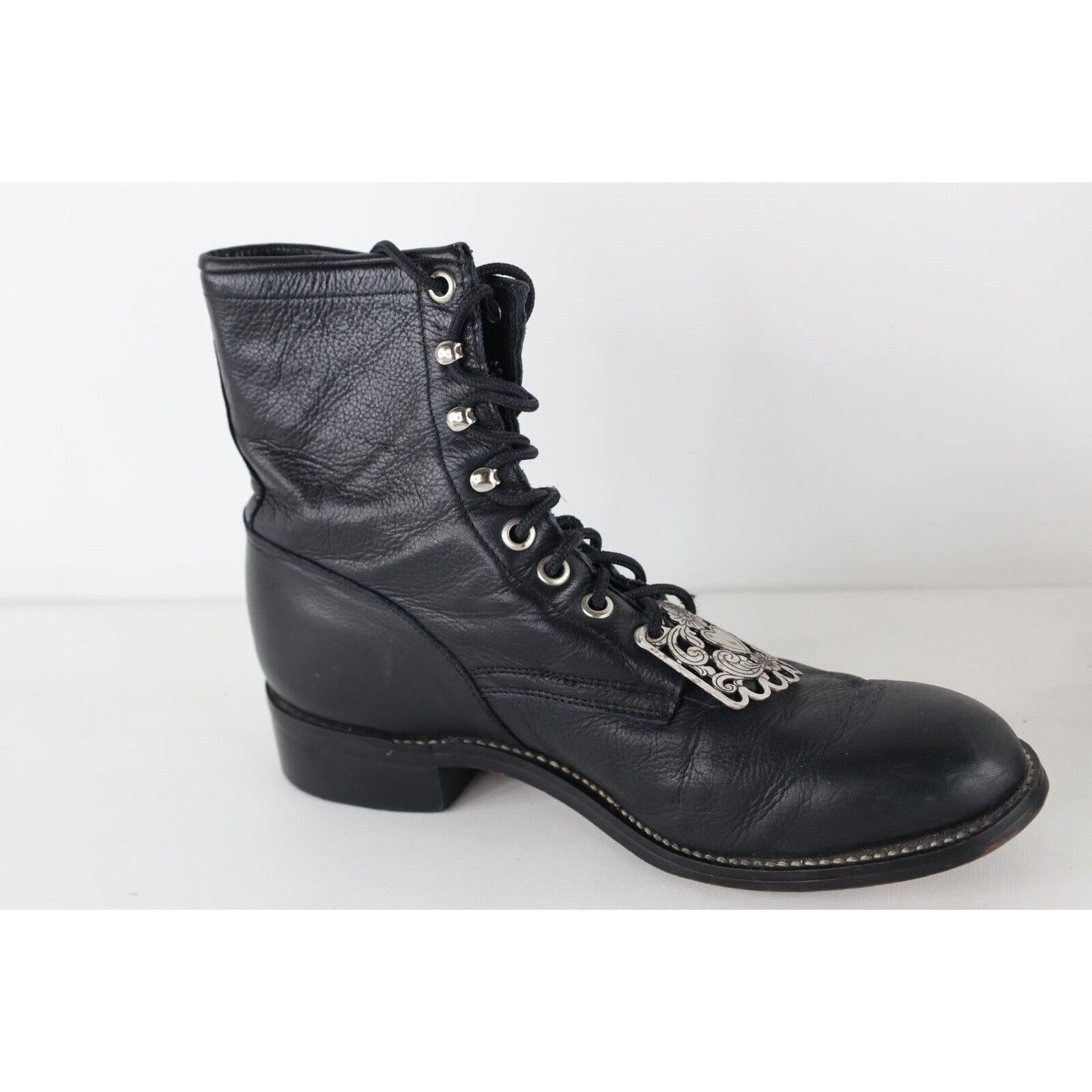 Vintage Vintage 90s Streetwear Fringed Heart Flower Metal Boots Size US 6 / IT 36 - 8 Thumbnail