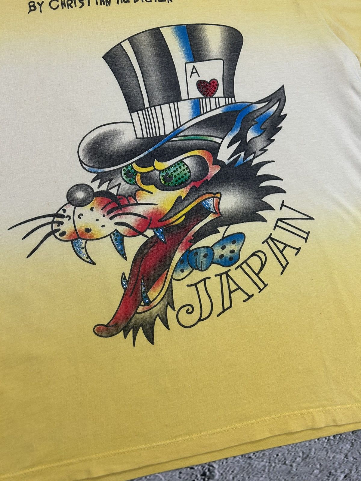 Christian Audigier × Ed Hardy × Vintage Ed Hardy Christian Audigier vintage yellow T-shirt big logo Size US XL / EU 56 / 4 - 3 Thumbnail