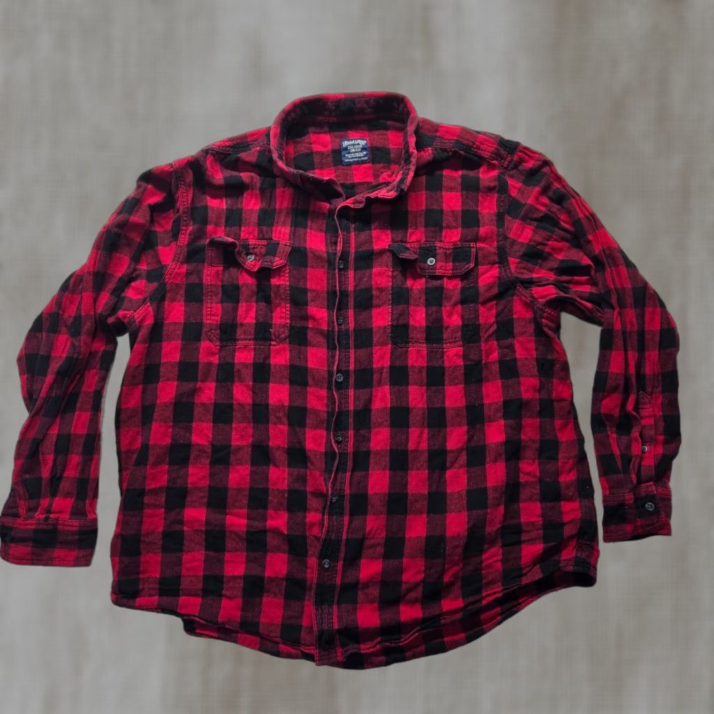 Faded Glory Faded Glory Shirt Button-Up Plaid Red 2XL Adults Mens Long Sleeve Casual Workwear Button-Down Vintage: No? Size US XXL / EU 58 / 5 - 1 Thumbnail