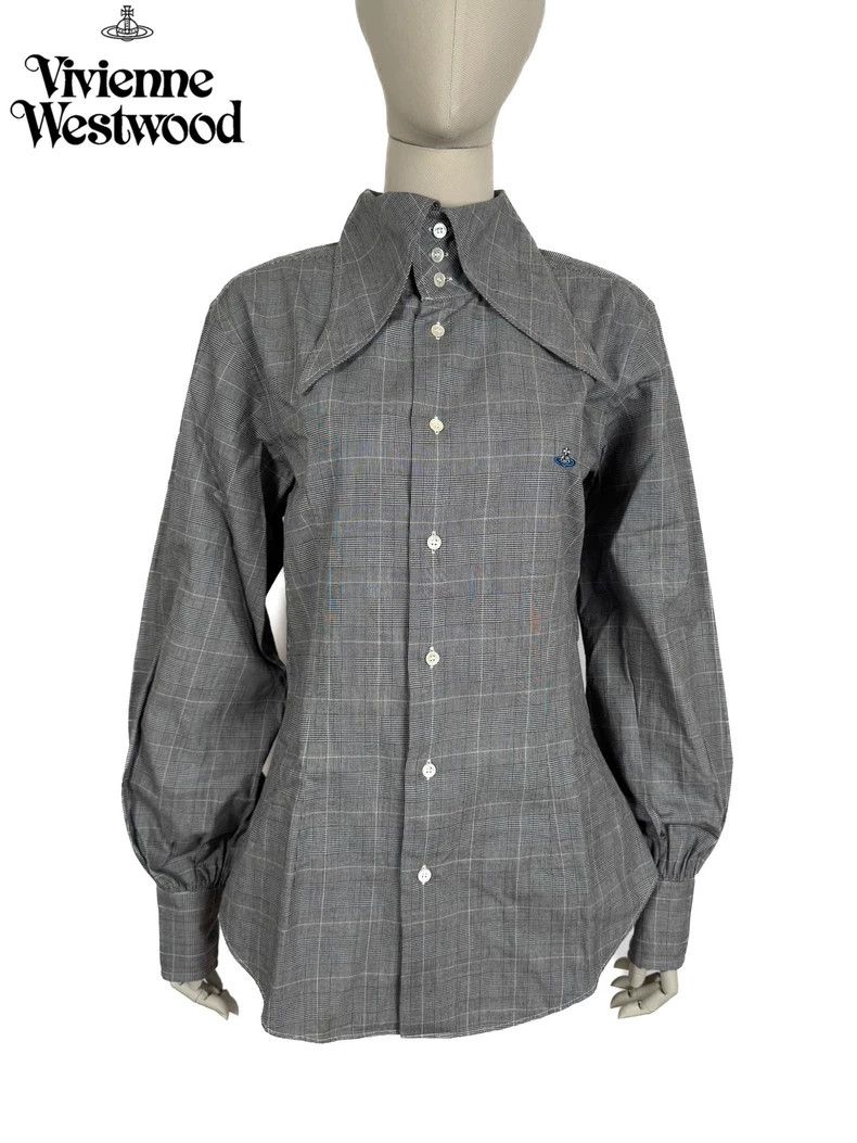 Vivienne Westwood Vivienne Westwood Gray plaid shirt with three buttons and Size L / US 10 / IT 46 - 1 Thumbnail