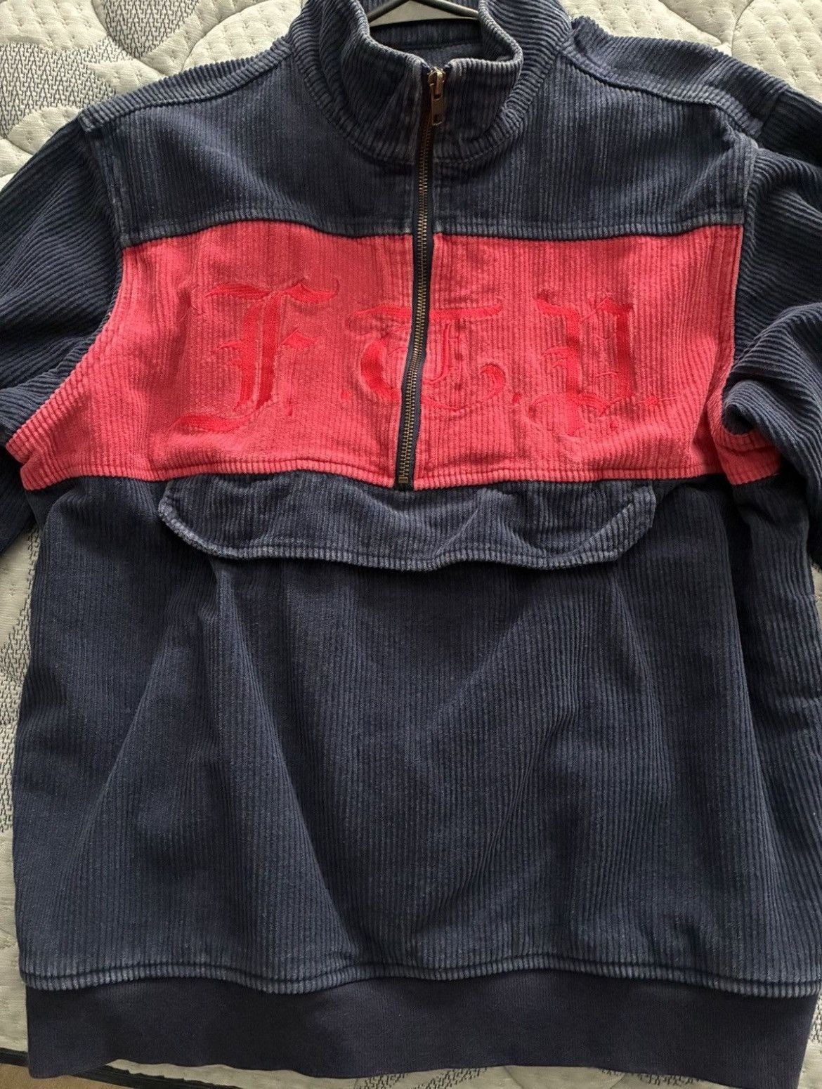 Fuck The Population Corduroy Old English Half Zip Jacket Size US M / EU 48-50 / 2 - 3 Thumbnail