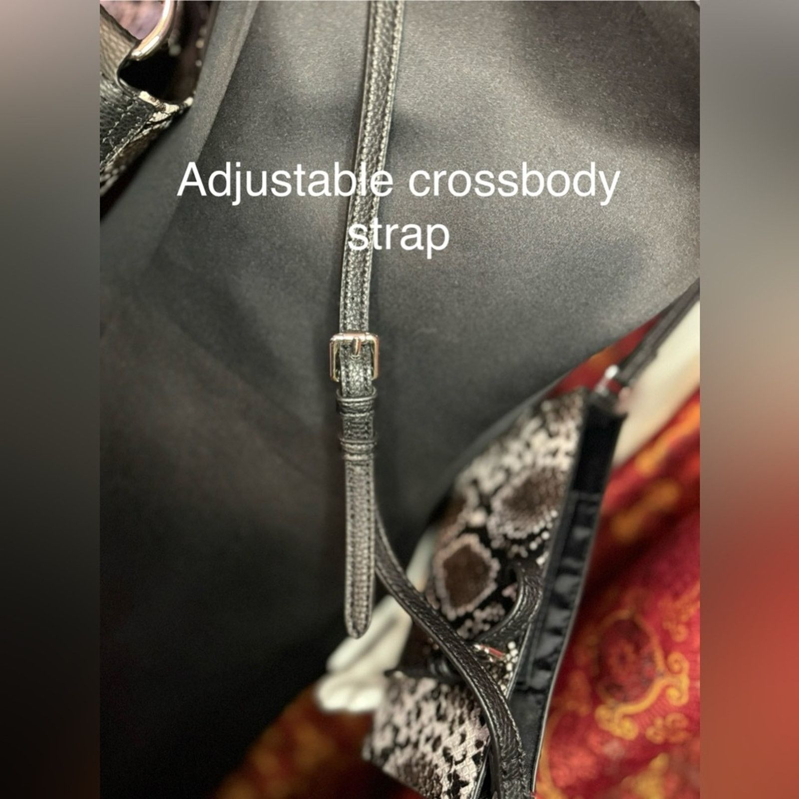 Elie Tahari Faux Snake Skin Bucket and Crossbody Bags. Size ONE SIZE - 8 Thumbnail