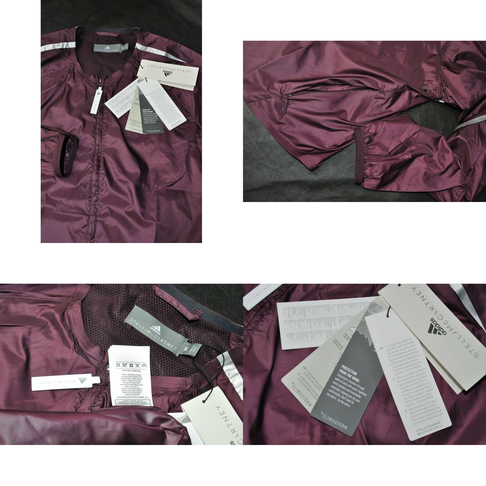 Stella McCartney adidas by Stella McCartney Run Light Jacket Women's M Windbreaker Jacket Purple Logo Activewear 100% Polyester Zip Womens Size M / US 6-8 / IT 42-44 - 8 Thumbnail